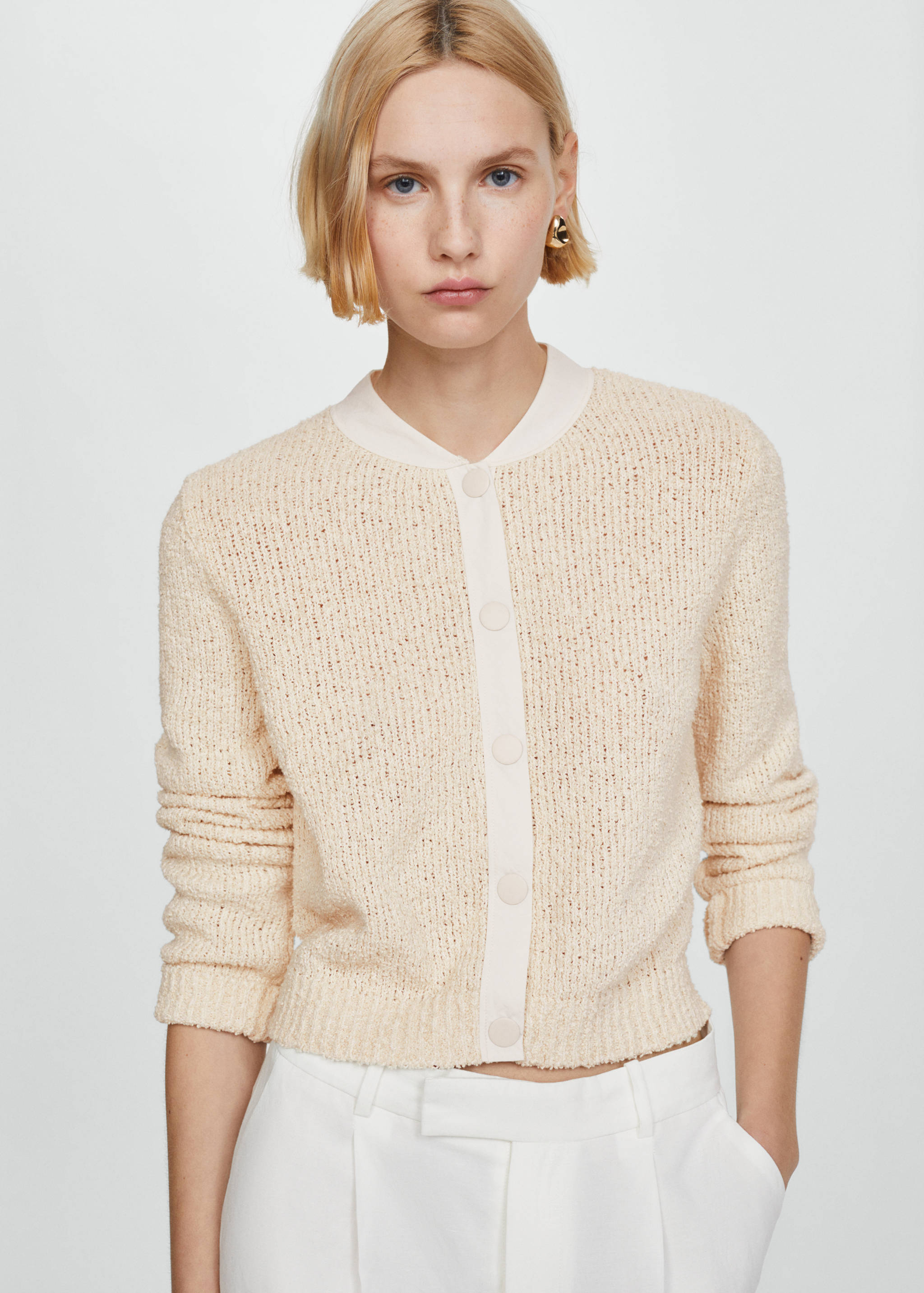 Contrast edge cardigan - Medium plane