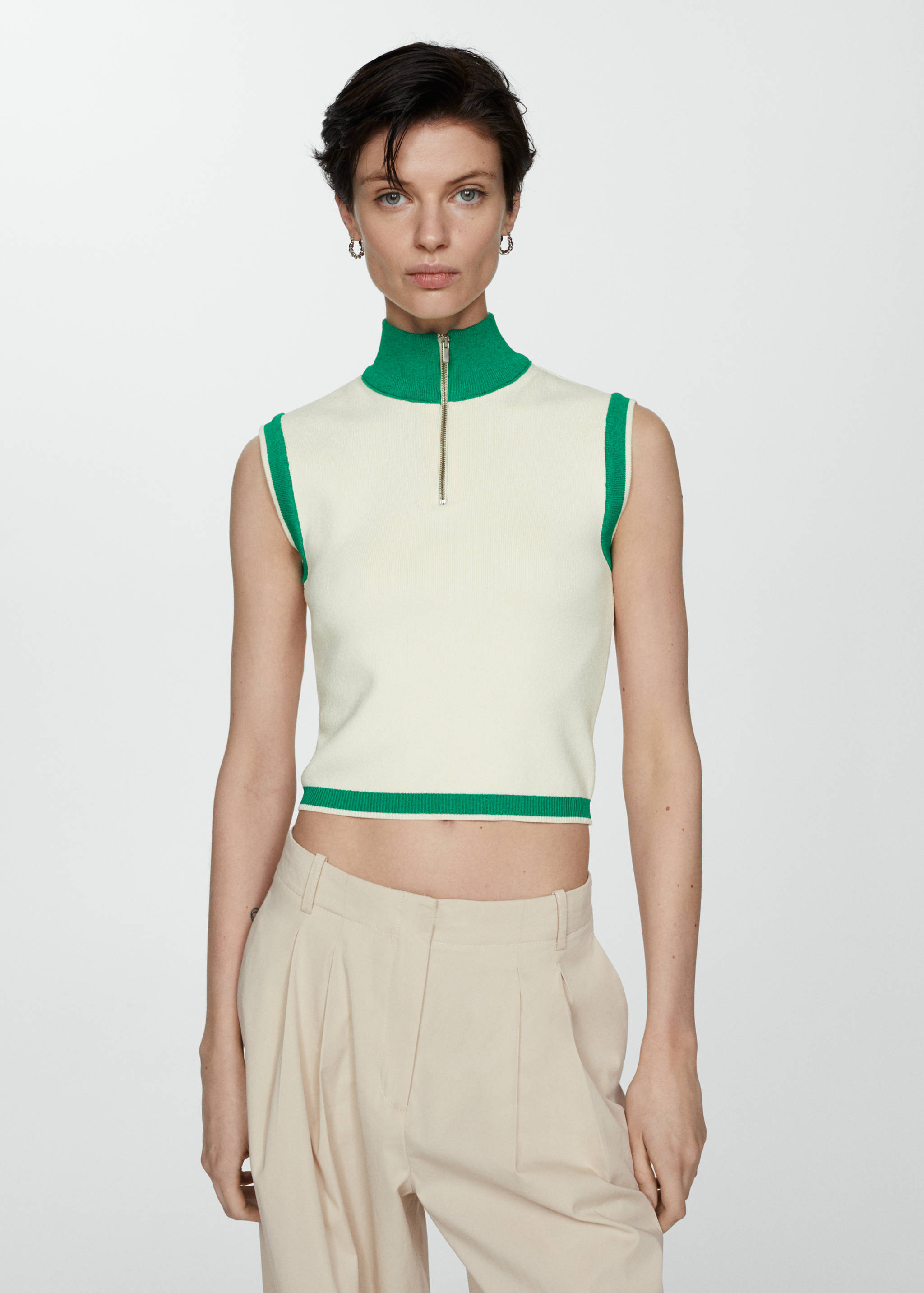 Punto-di-roma top met rits - Middenvlak