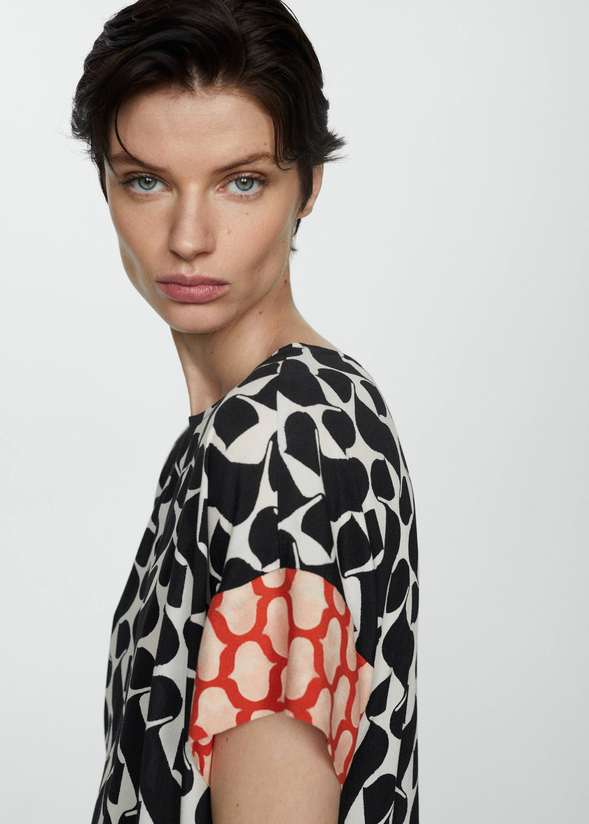 Blouse imprimés bords contrastants - Détail de l'article 1