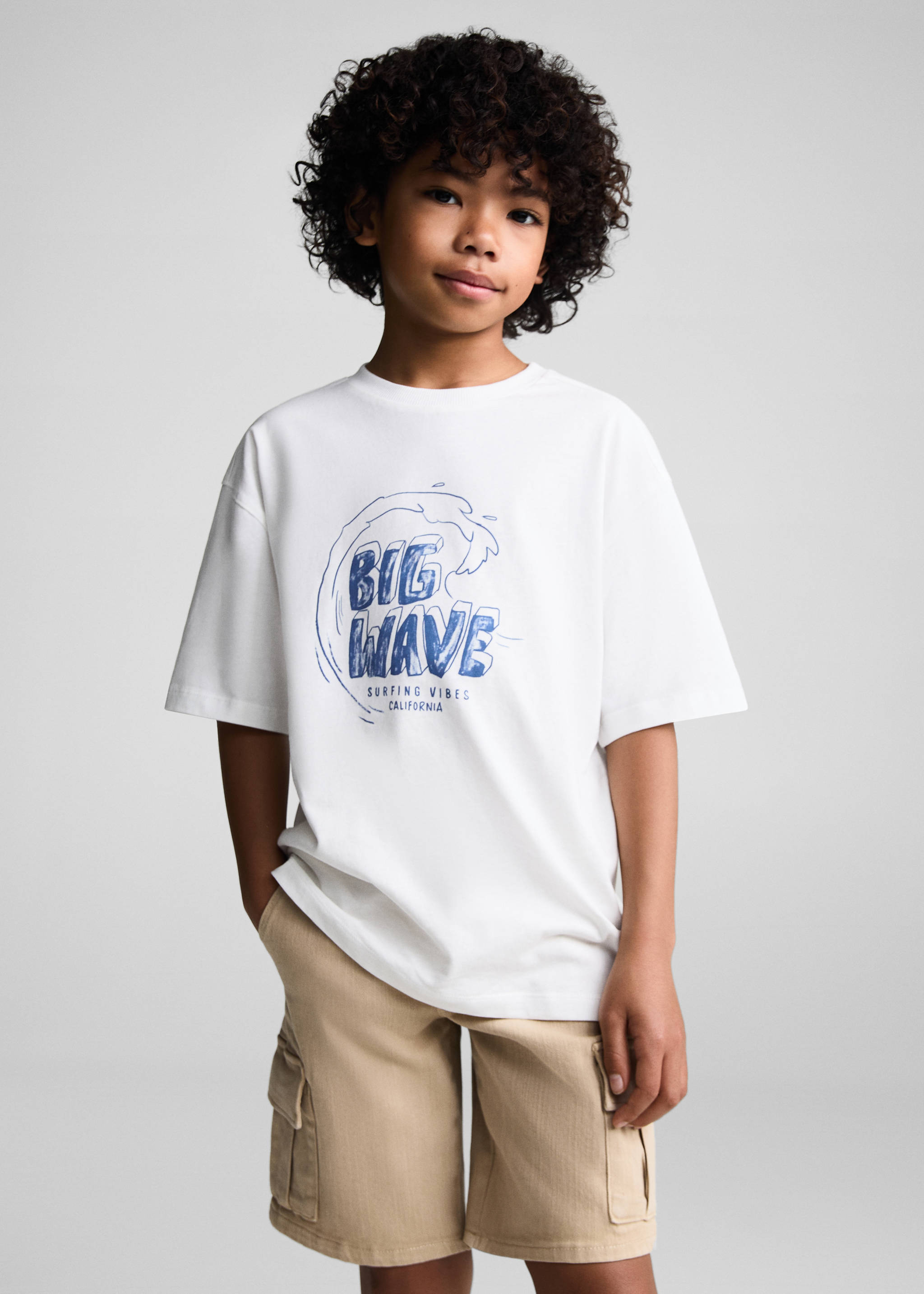 Gemustertes Baumwoll-T-Shirt - Mittlere Ansicht