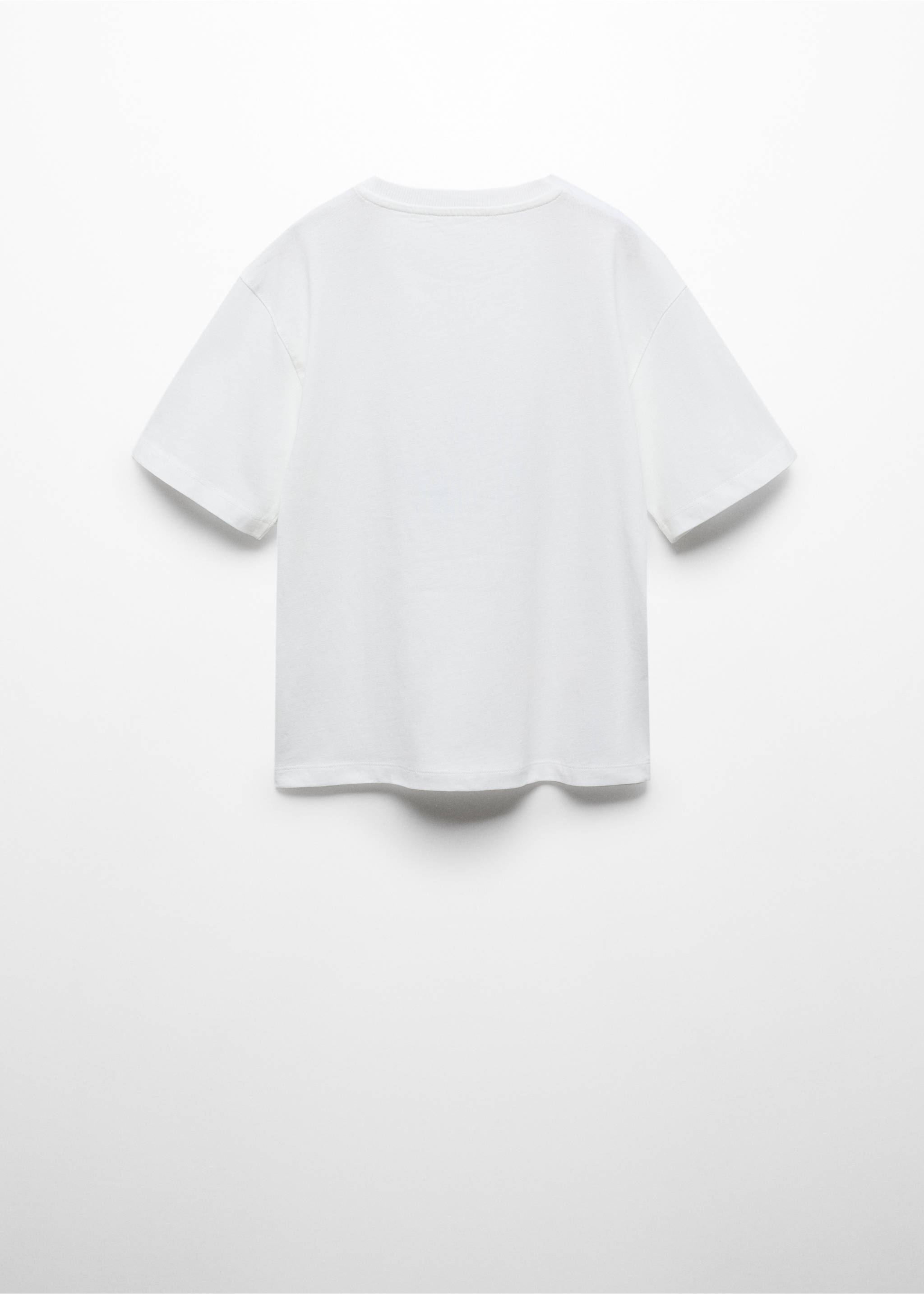 Gemustertes Baumwoll-T-Shirt - Rückseite des Artikels, Cremeweiß. Ref: 67027713-00.