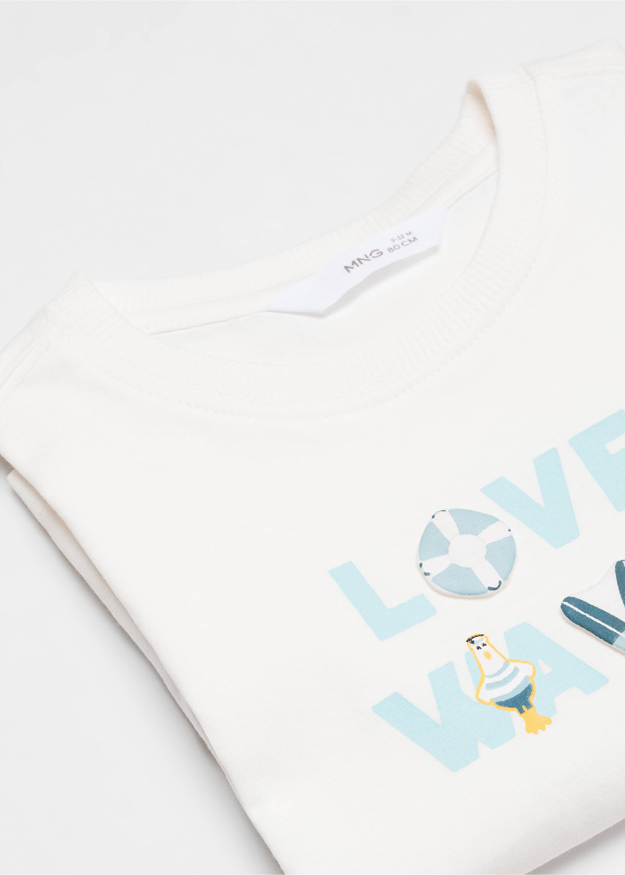 Μπλουζάκι στάμπα μήνυμα - Λεπτομέρεια του προϊόντος 0, Υπόλευκο. Ref: 67027717-00.