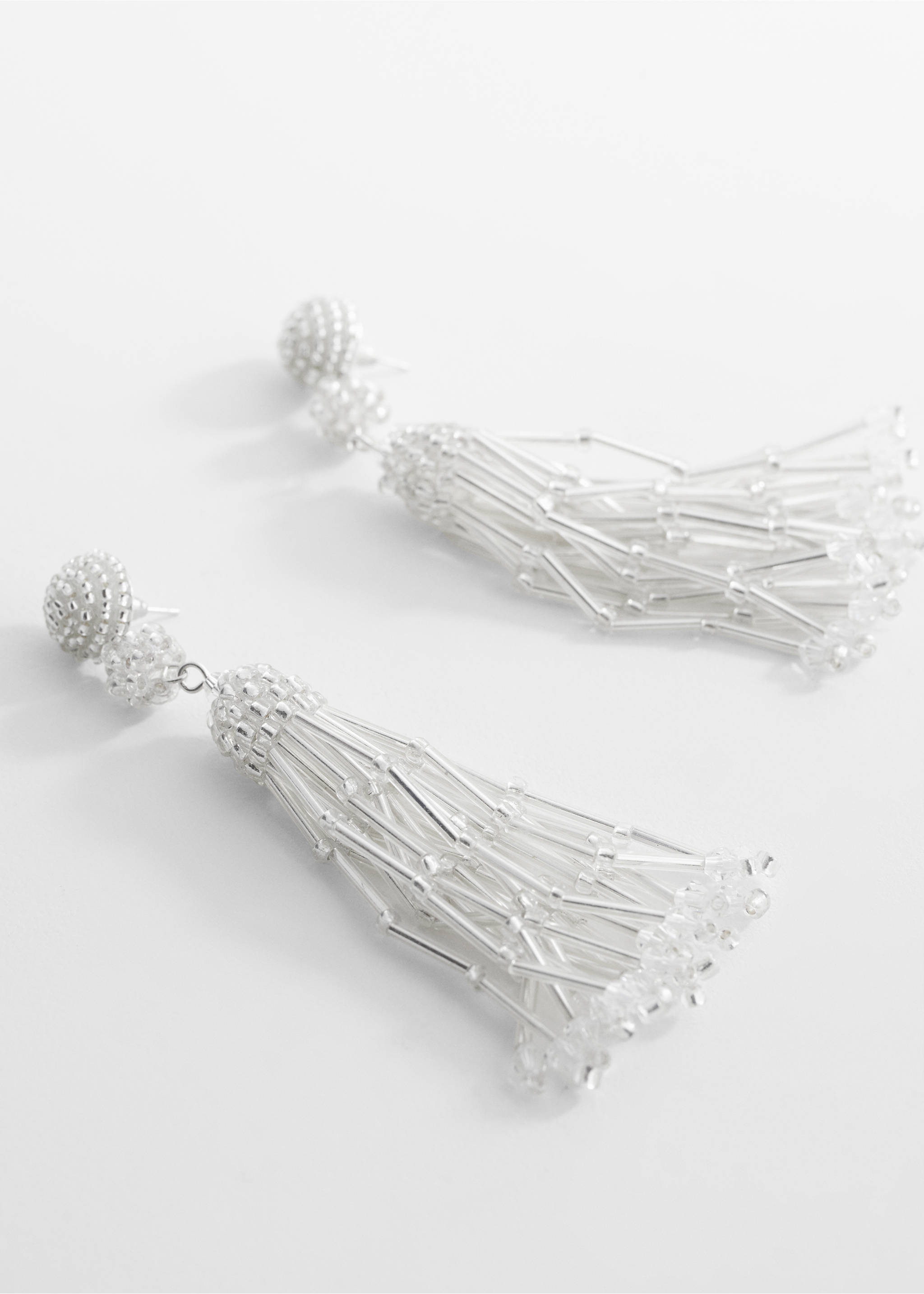 Long crystal earrings - Medium plane, Silver. Ref: 67027723-00.