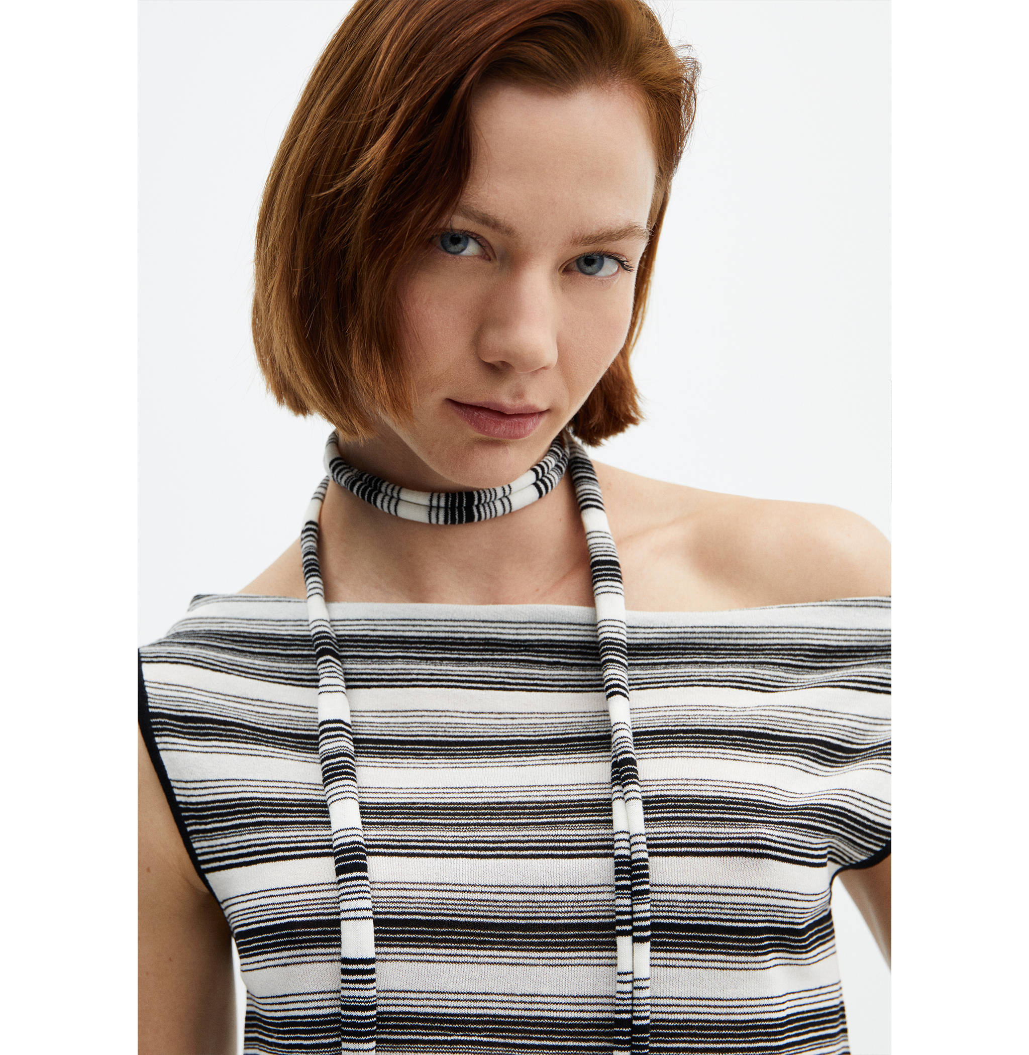 Top rayas chocker cuello barco - Details of the article 3