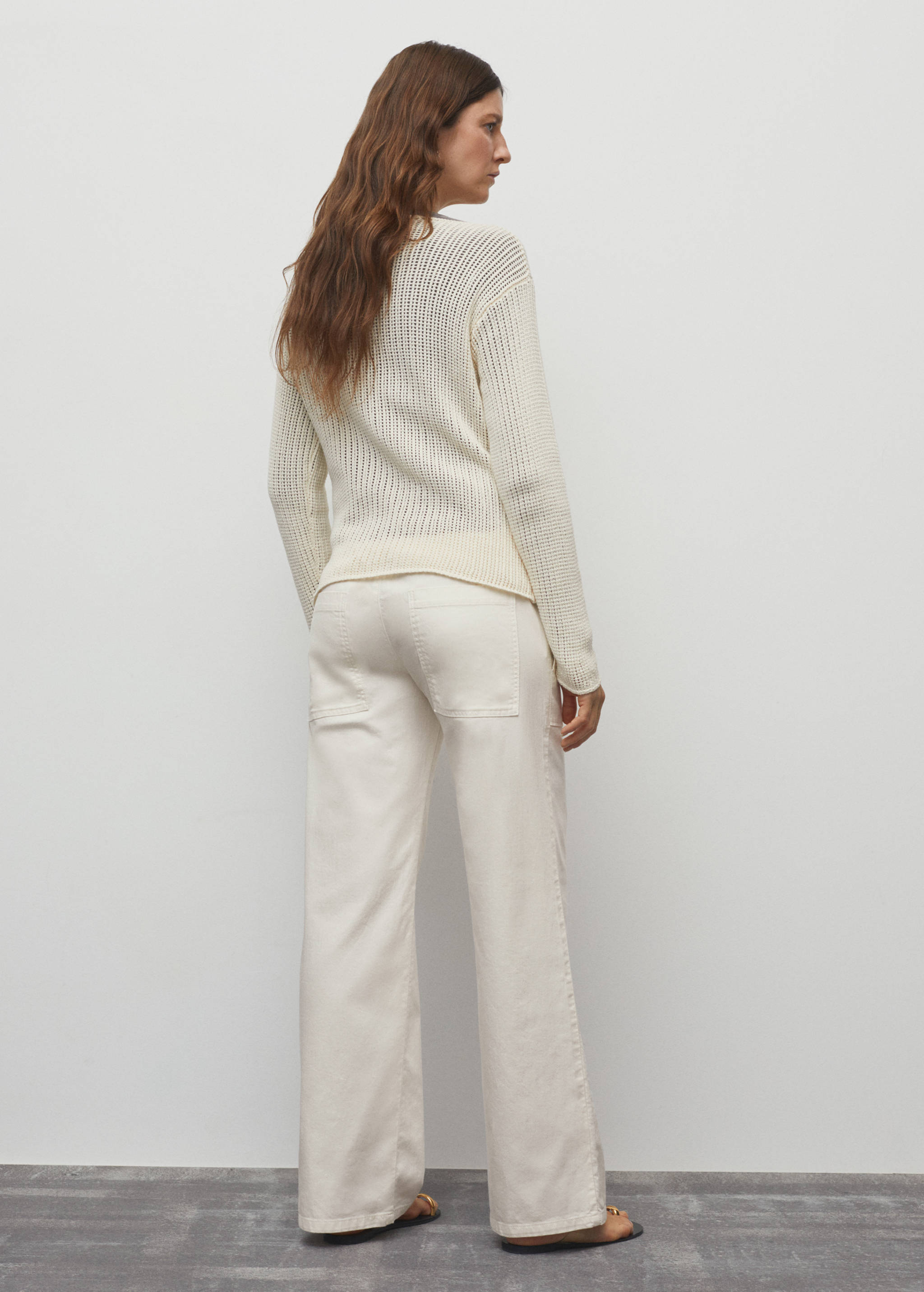 Cotton trousers with adjustable drawstring - Reverse of the article