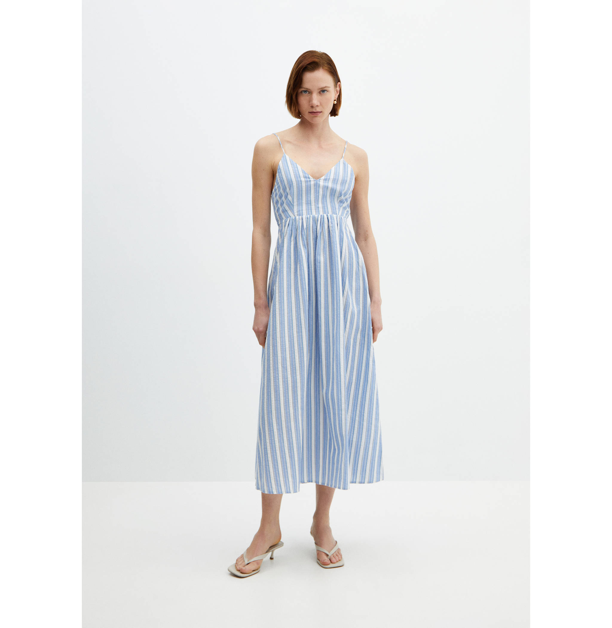 Cut-out back striped dress - General plane