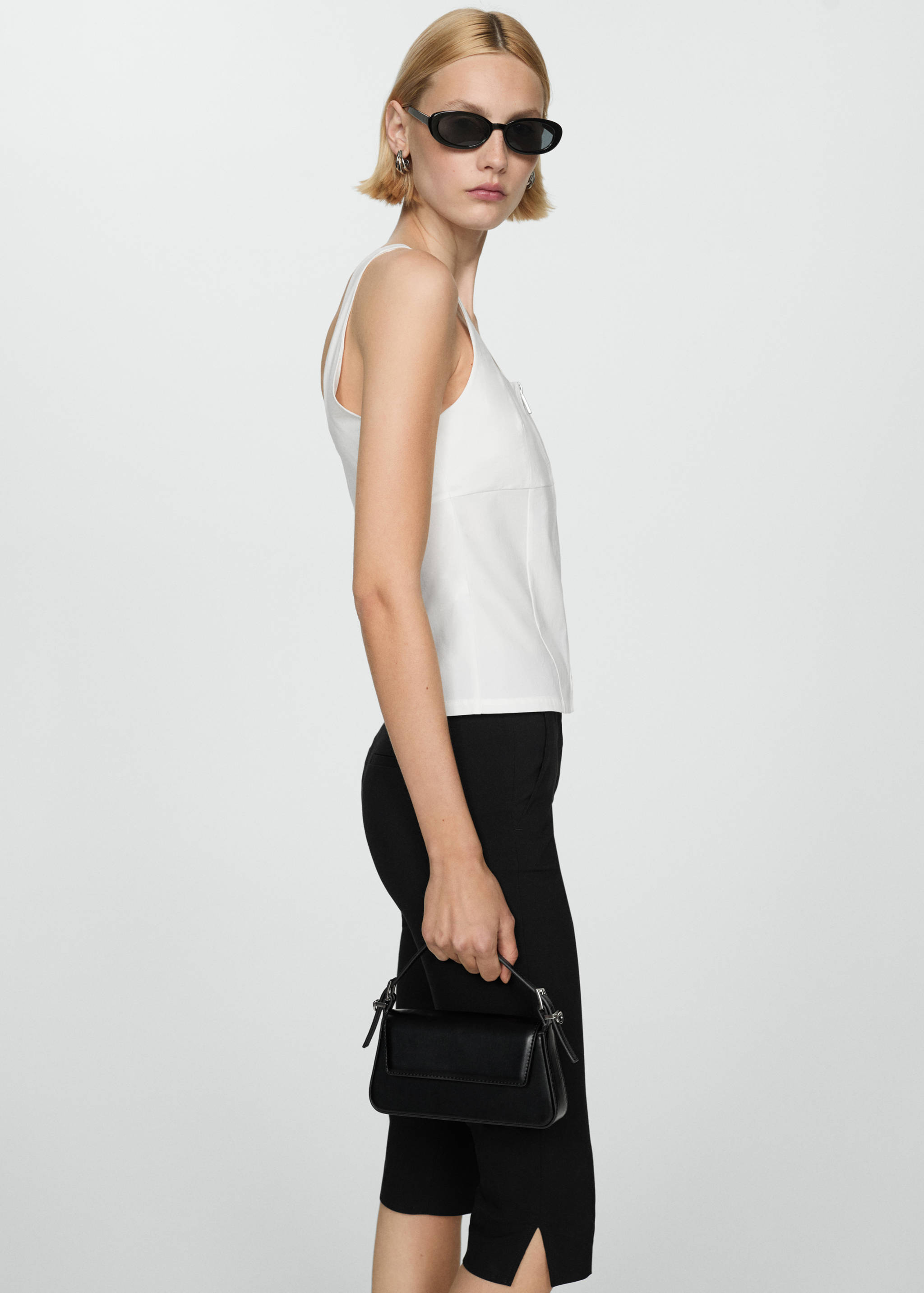 Top with straps and zip - Medium plane