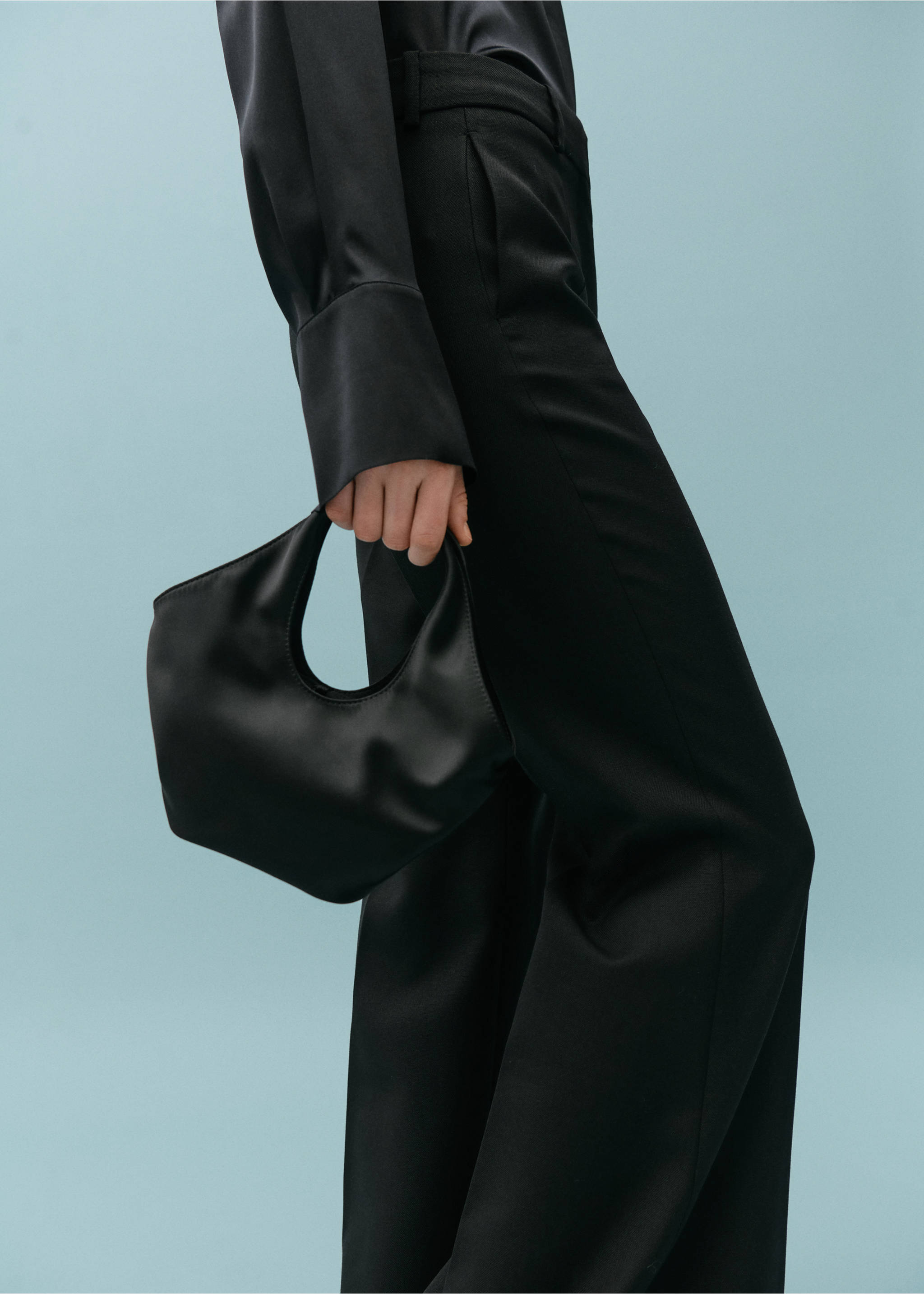 Satin handbag - General plane, Black. Ref: 67028655-00.