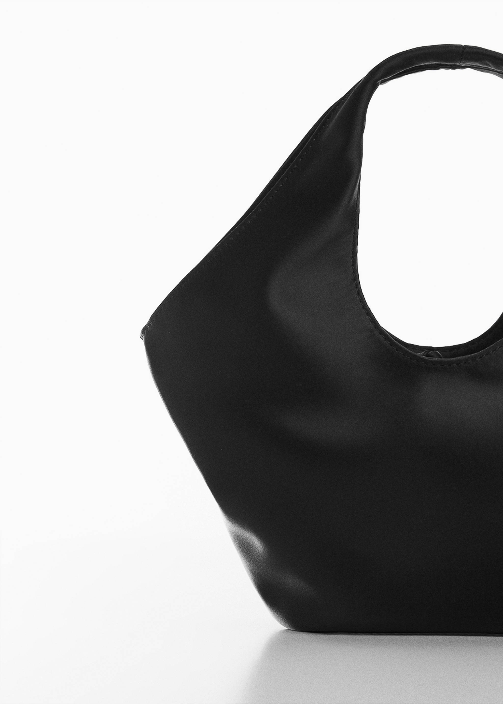 Satin handbag - Details of the article 2, Black. Ref: 67028655-00.