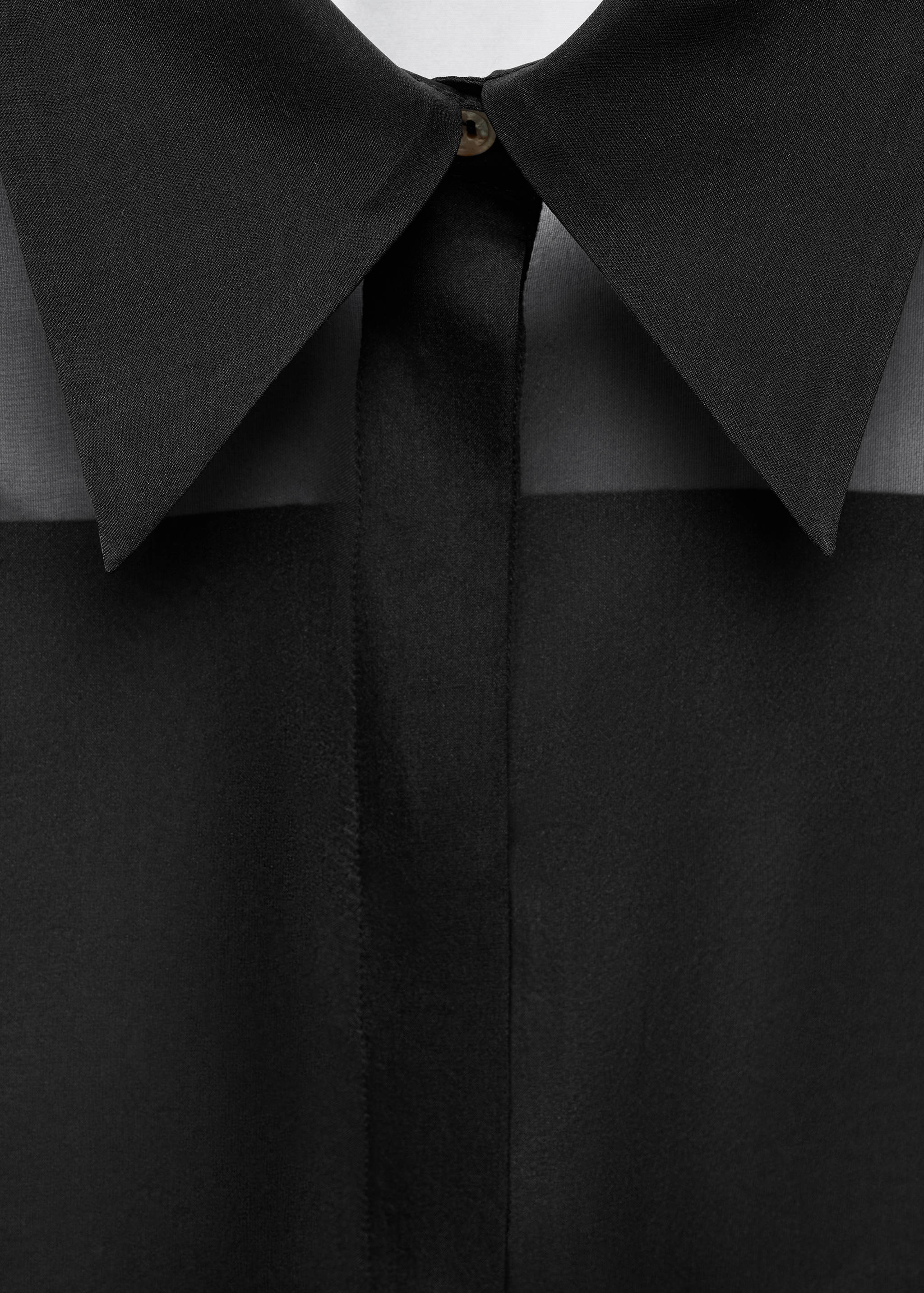 Contrast semi-transparent silk shirt - Details of the article 8