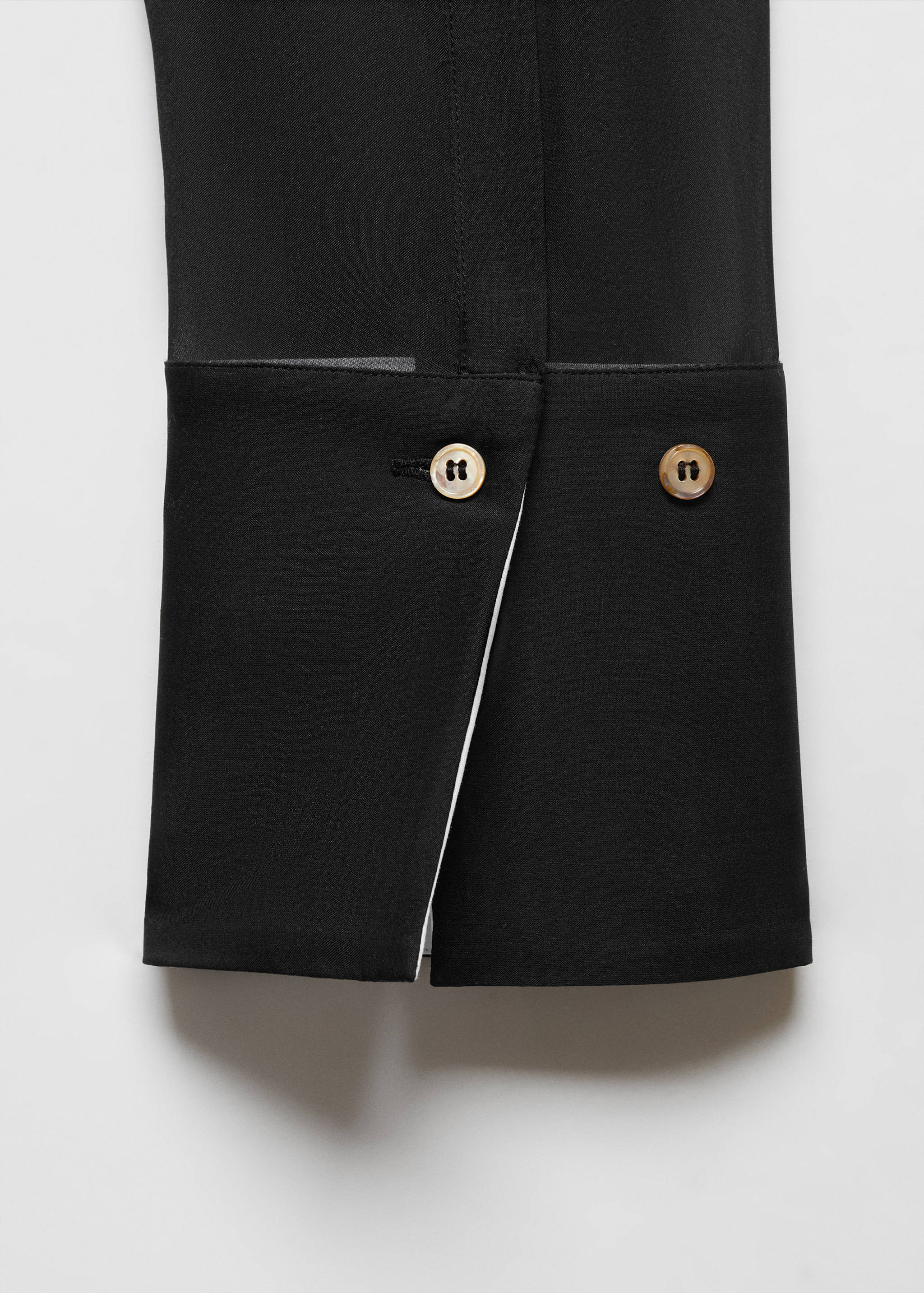 Contrast semi-transparent silk shirt - Details of the article 0