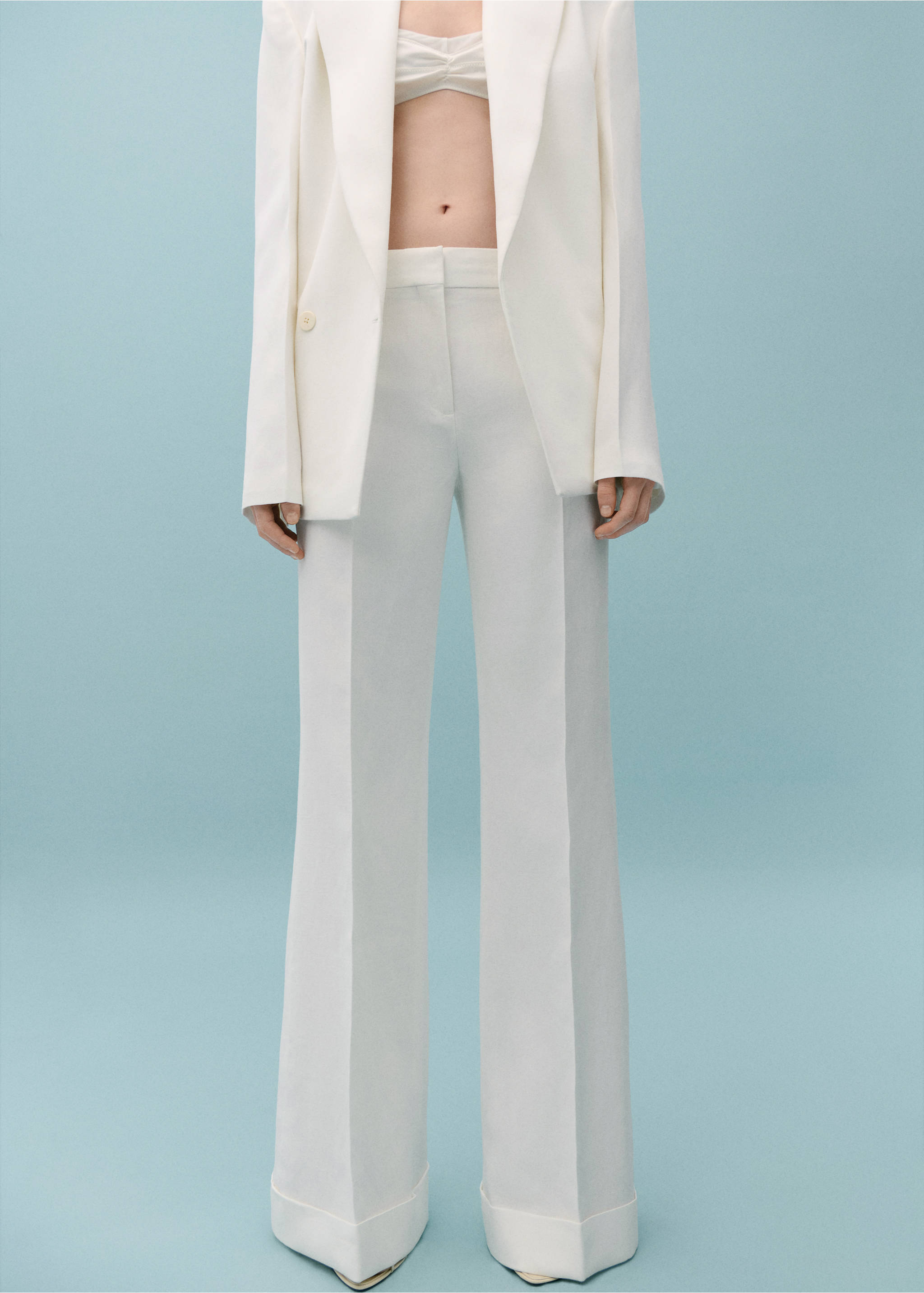 Flared suit trousers - Medium plane, Light/Pastel Grey. Ref: 67028660-00.