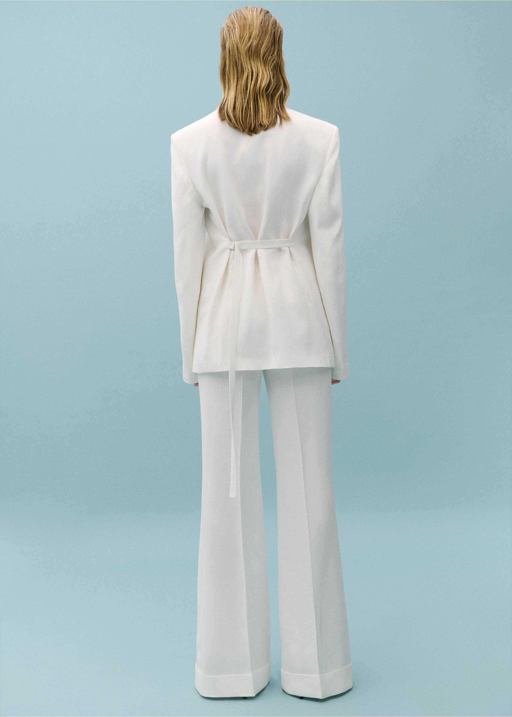 Flared suit trousers - Reverse of the article, Light/Pastel Grey. Ref: 67028660-00.