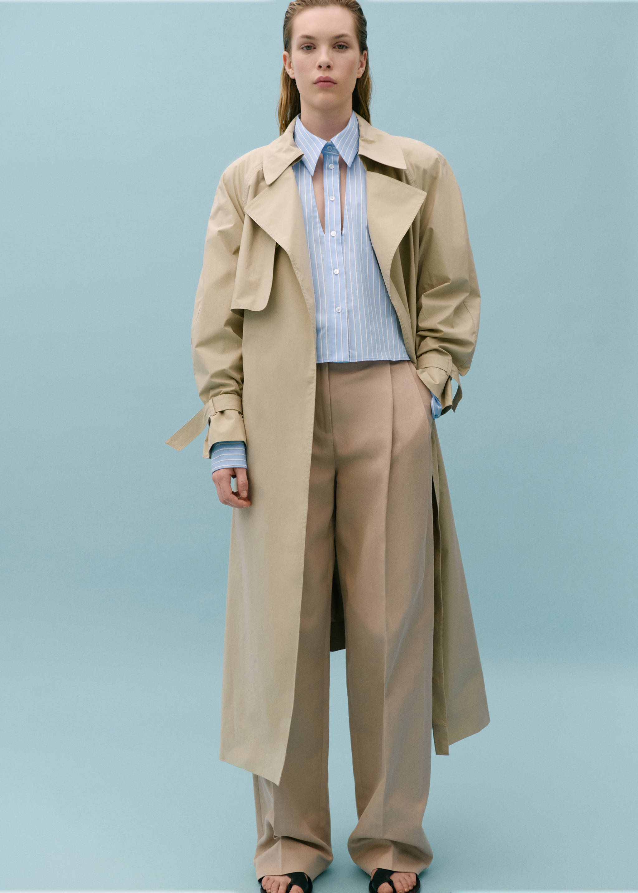 Pantalón recto pinzas - Plano general