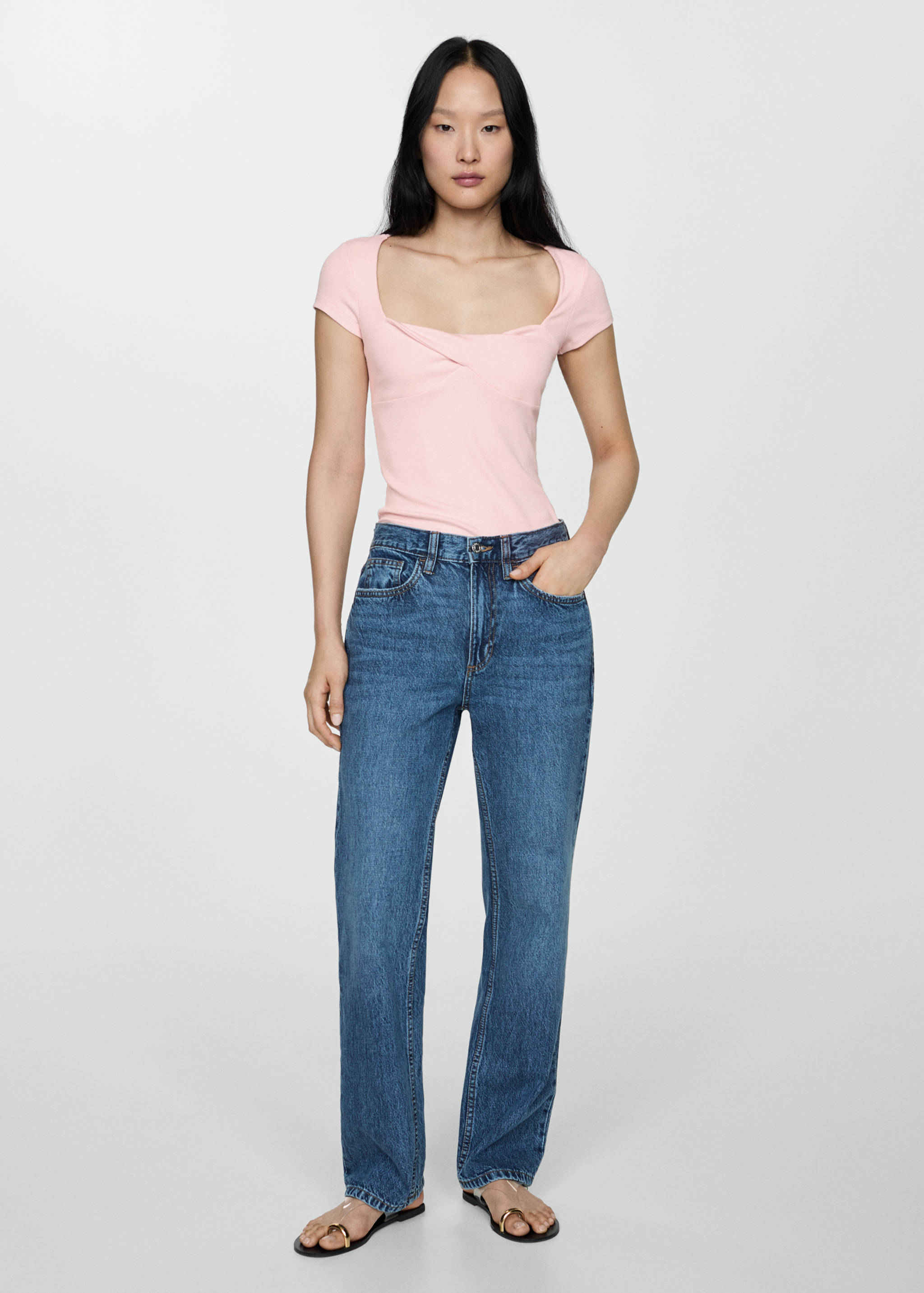 Draped neckline T-shirt - General plane