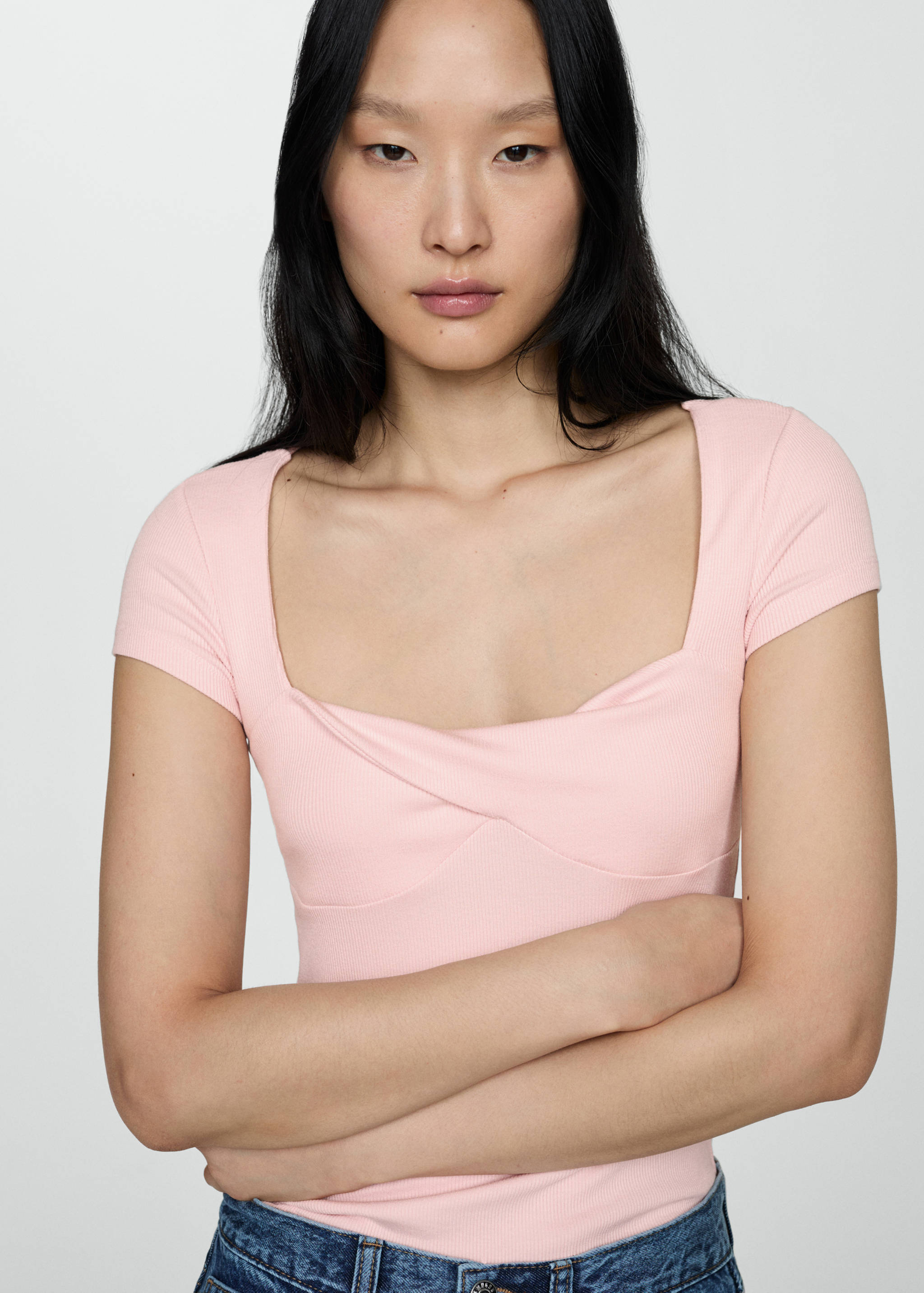 Draped neckline T-shirt - Medium plane