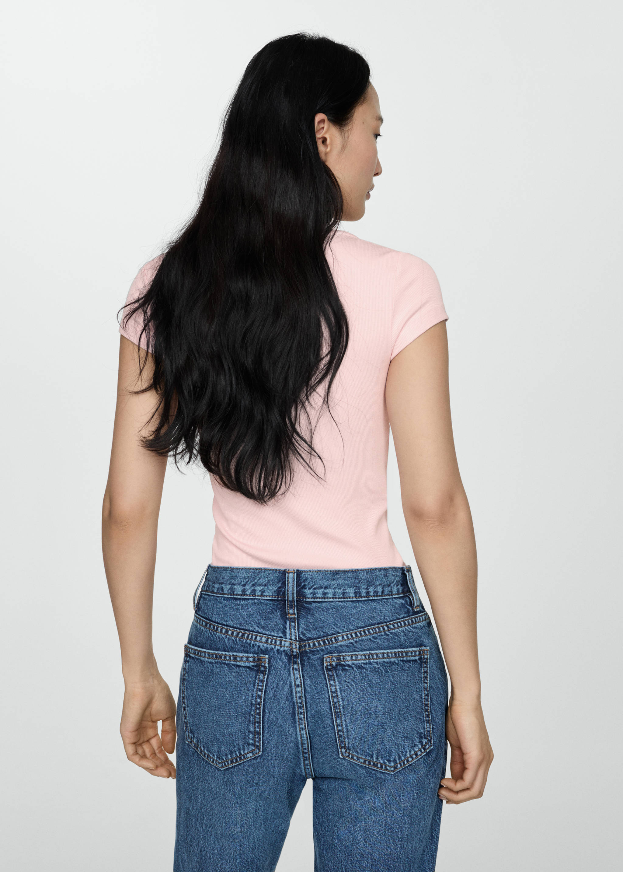 Draped neckline T-shirt - Reverse of the article