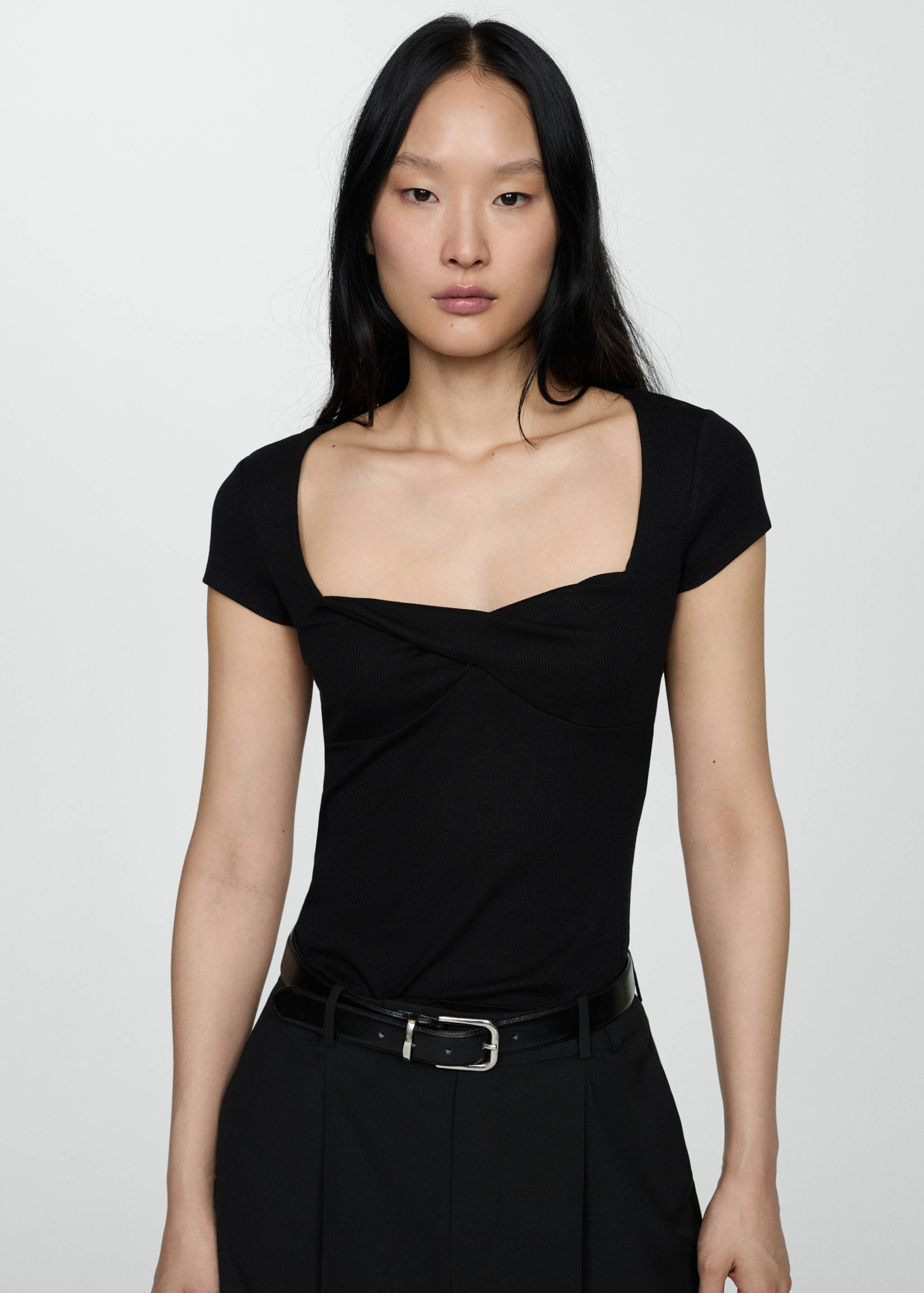 Draped neckline T-shirt - Medium plane