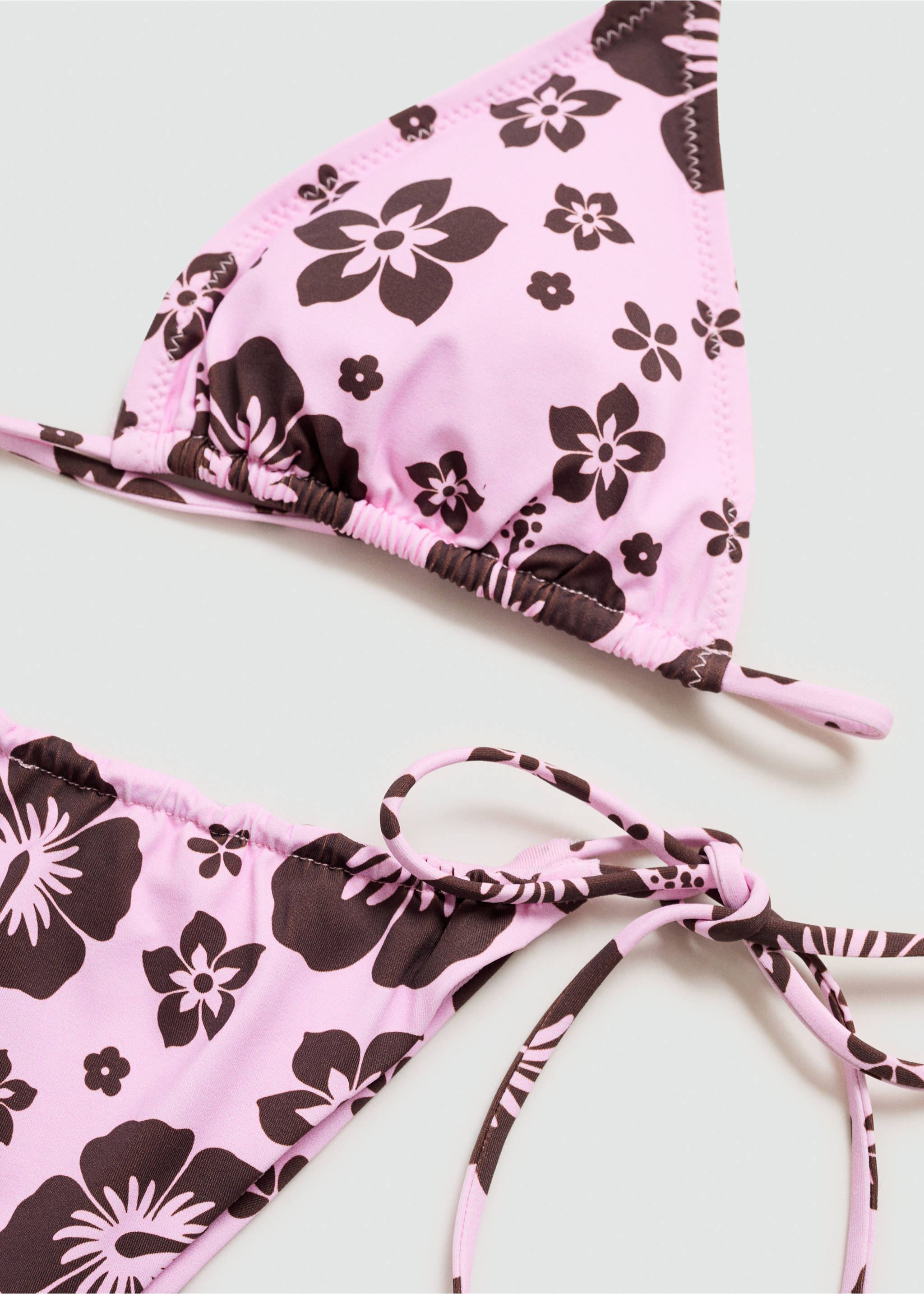 Floral-print bikini bottoms - Details of the article 8, Pink. Ref: 67029234-00.