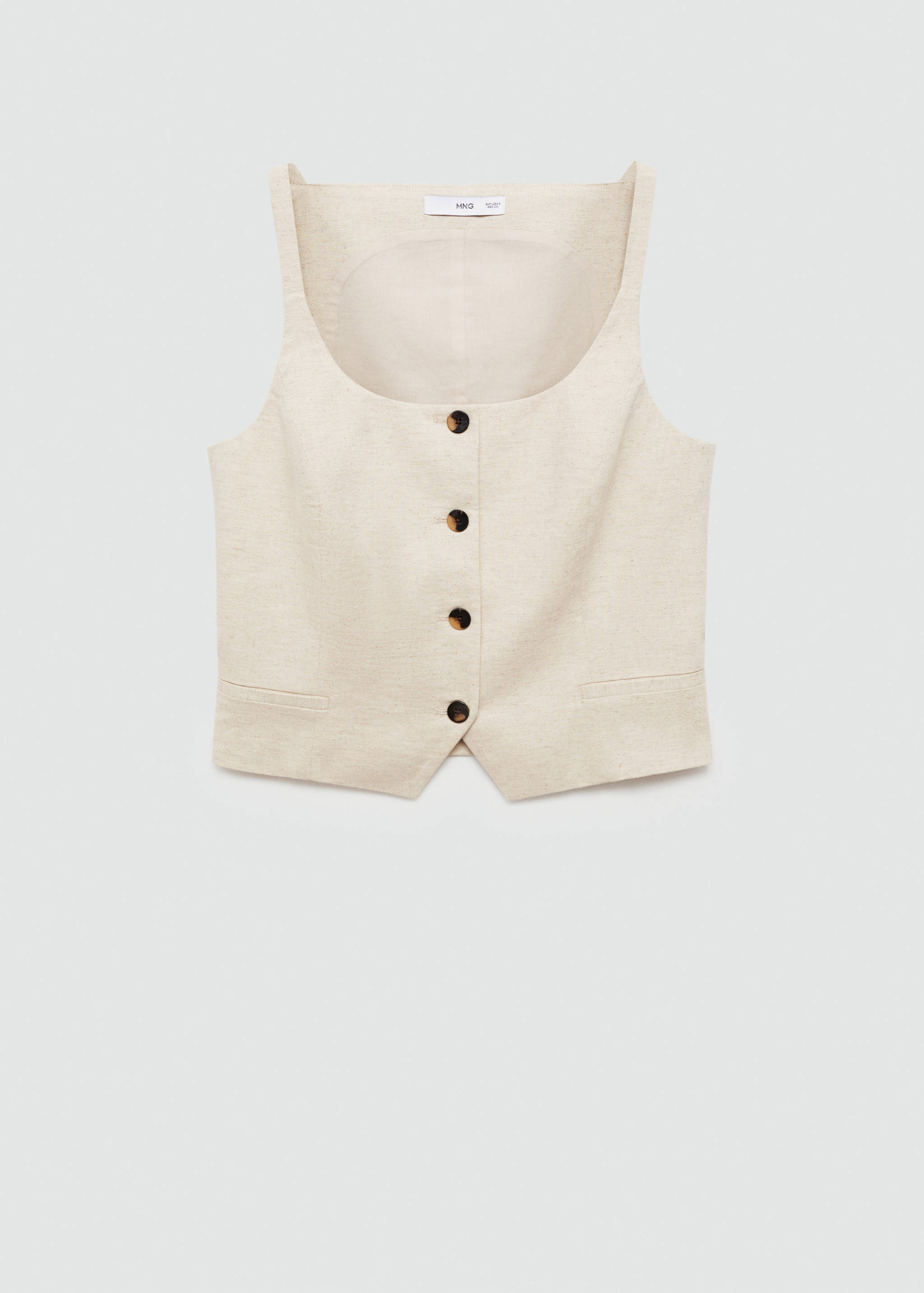 Bawełniany top z guzikami - Artykuł bez modela/modelki