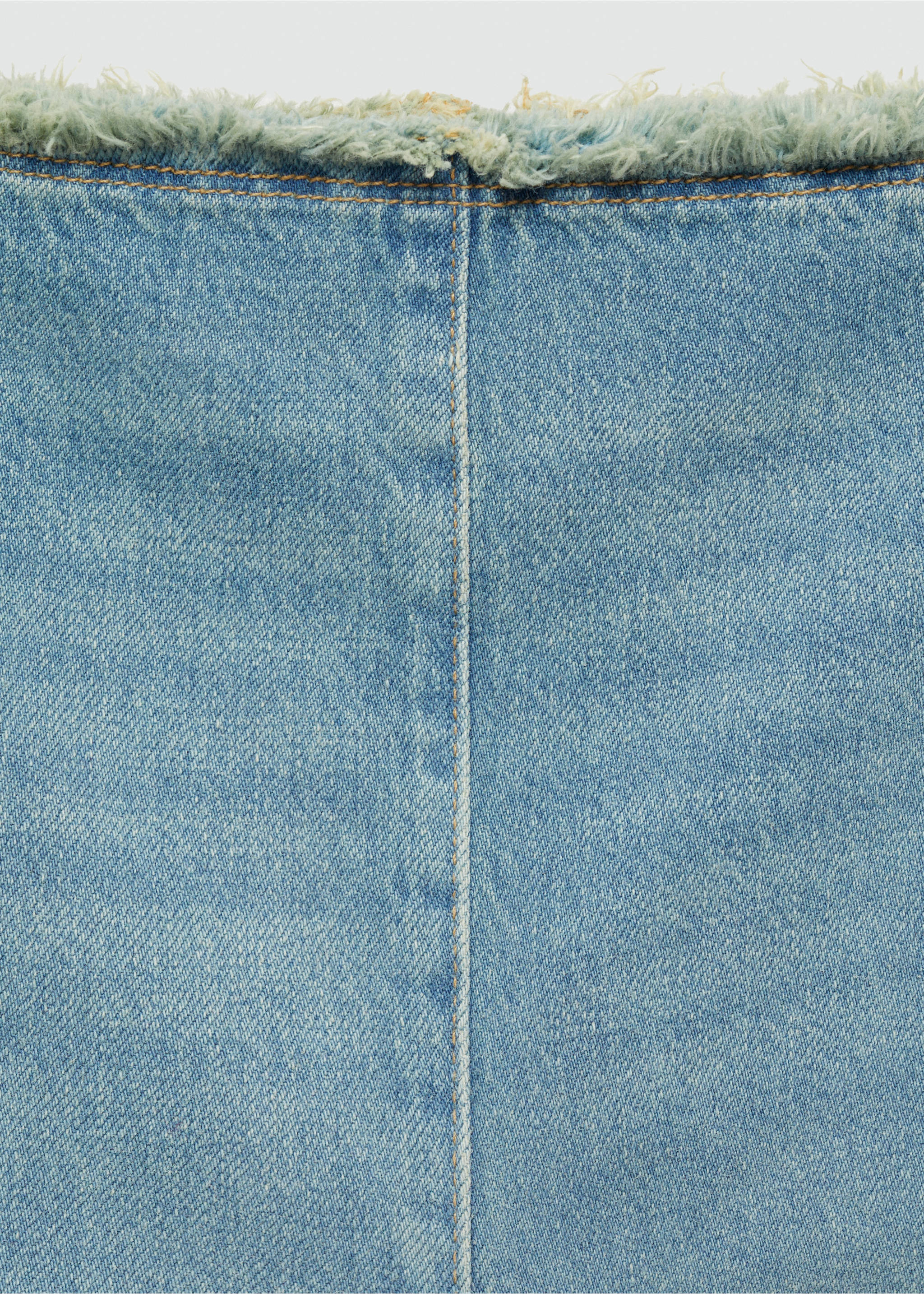 Φούστα denim ξεφτισμένα τελειώματα - Λεπτομέρεια του προϊόντος 8, Μπλε. Ref: 67029606-00.