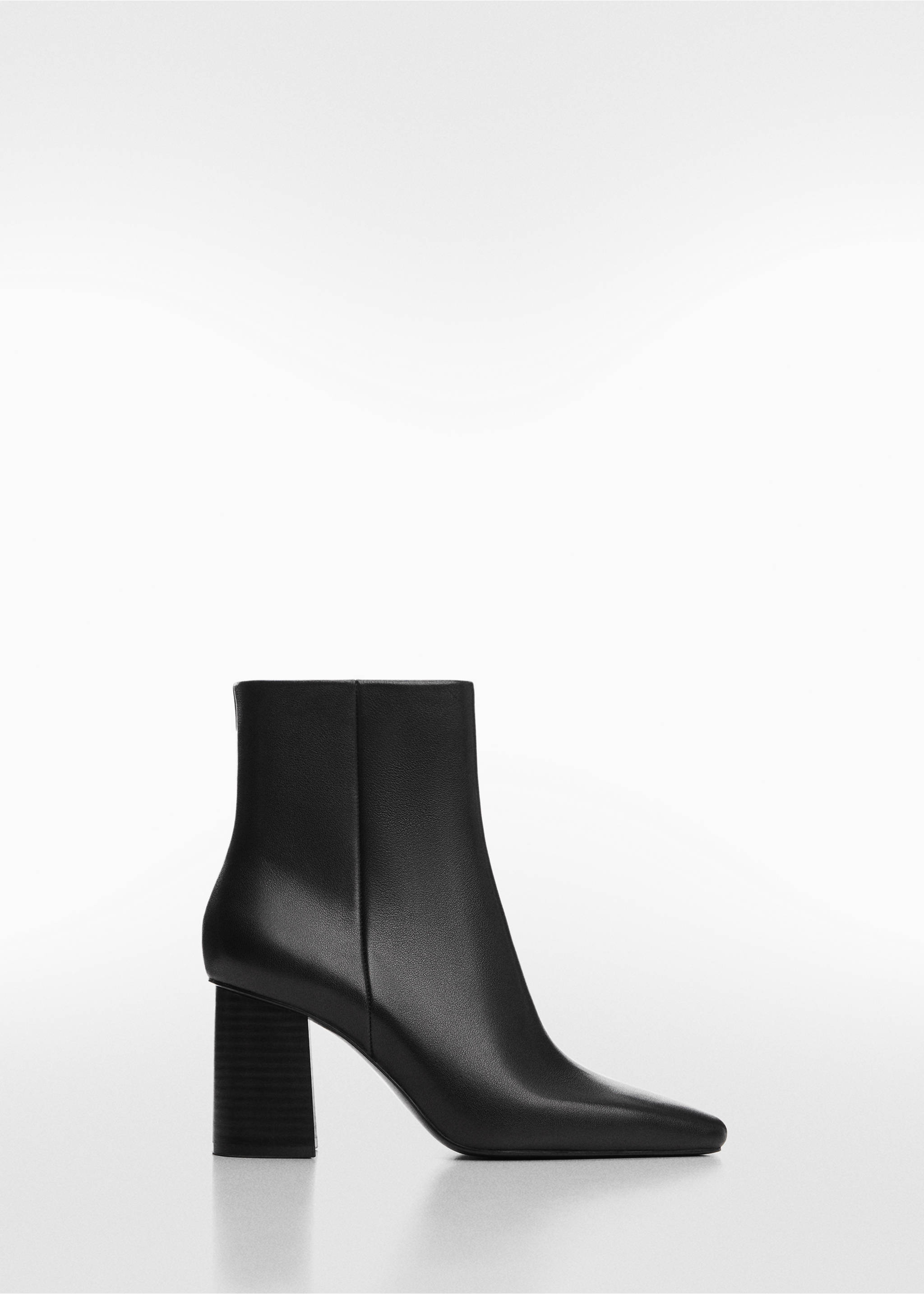 Lederstiefelette mit Karrée-Spitze - Artikel ohne Model, Schwarz. Ref: 67030253-00.