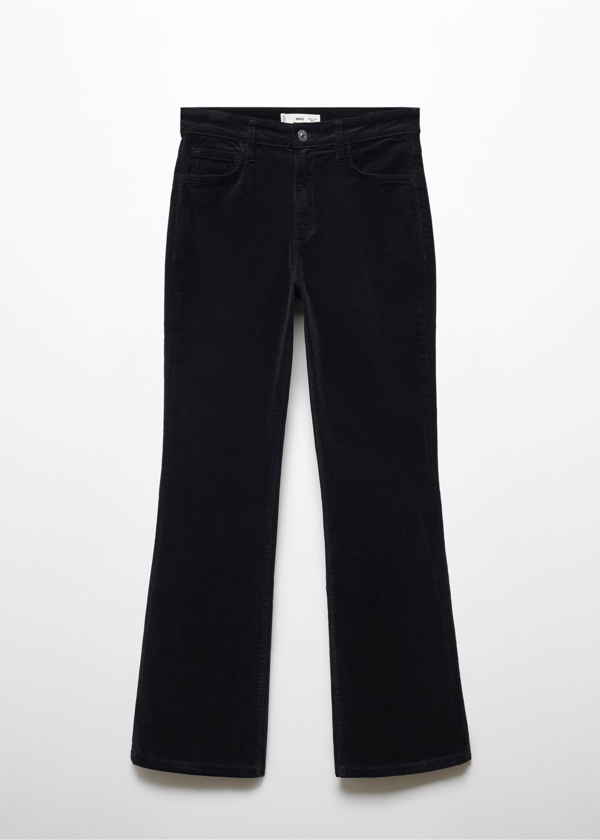Flared cropped corduroy trousers - Article without model, Black. Ref: 67030257-00.