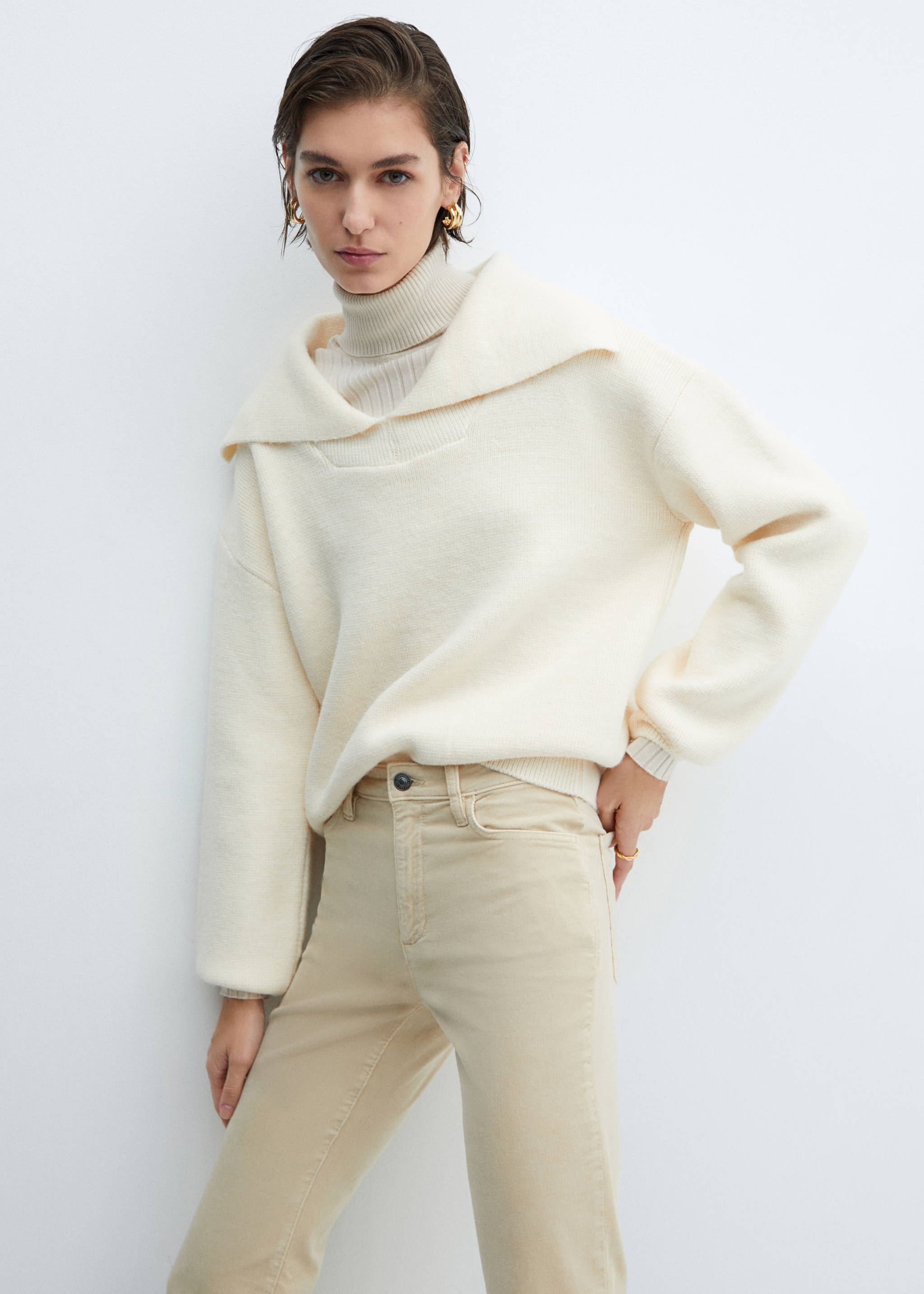 Pantalon flare crop velours côtelé - Détail de l'article 1