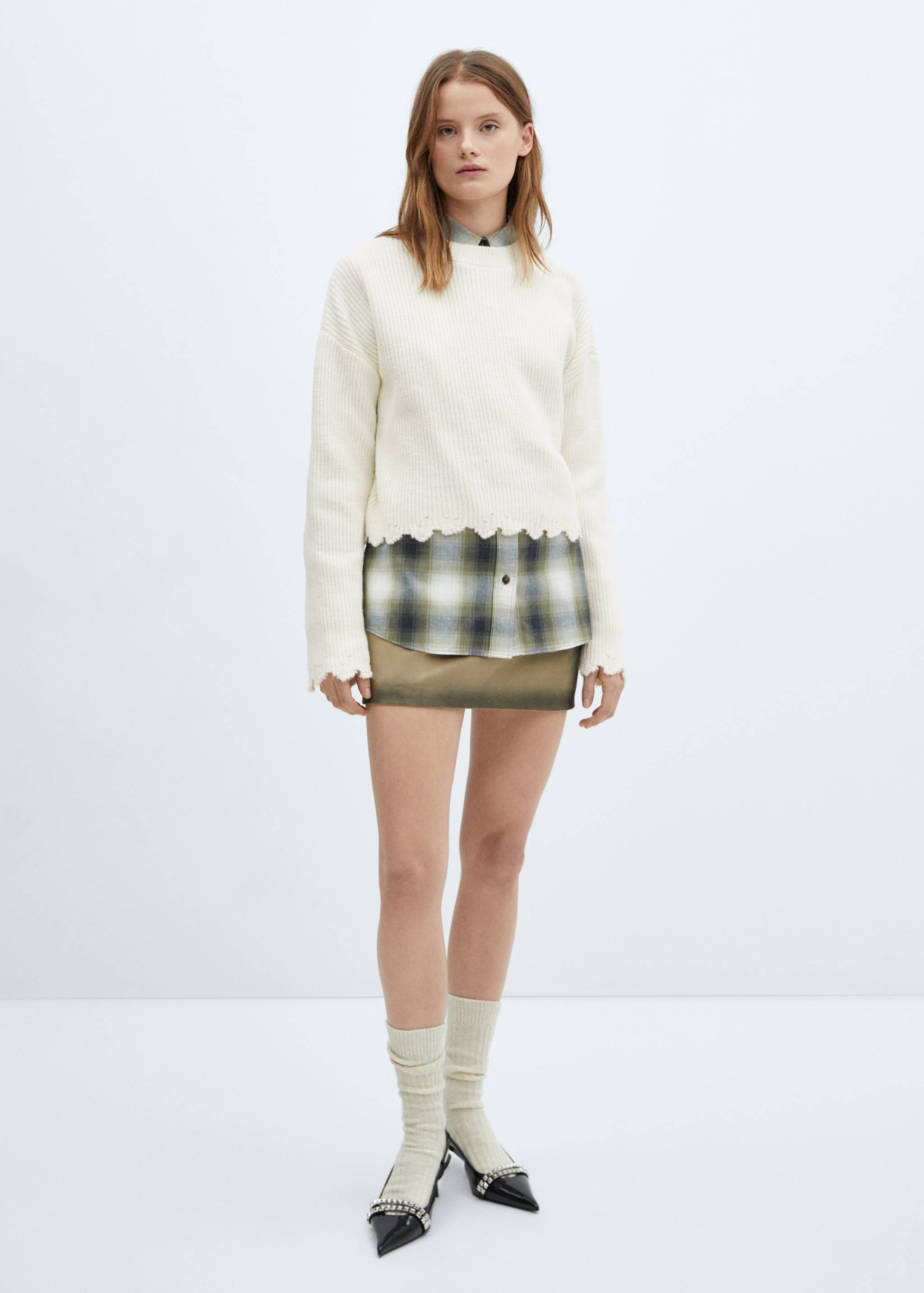 Chaussettes en maille côtelée de laine - Plan général