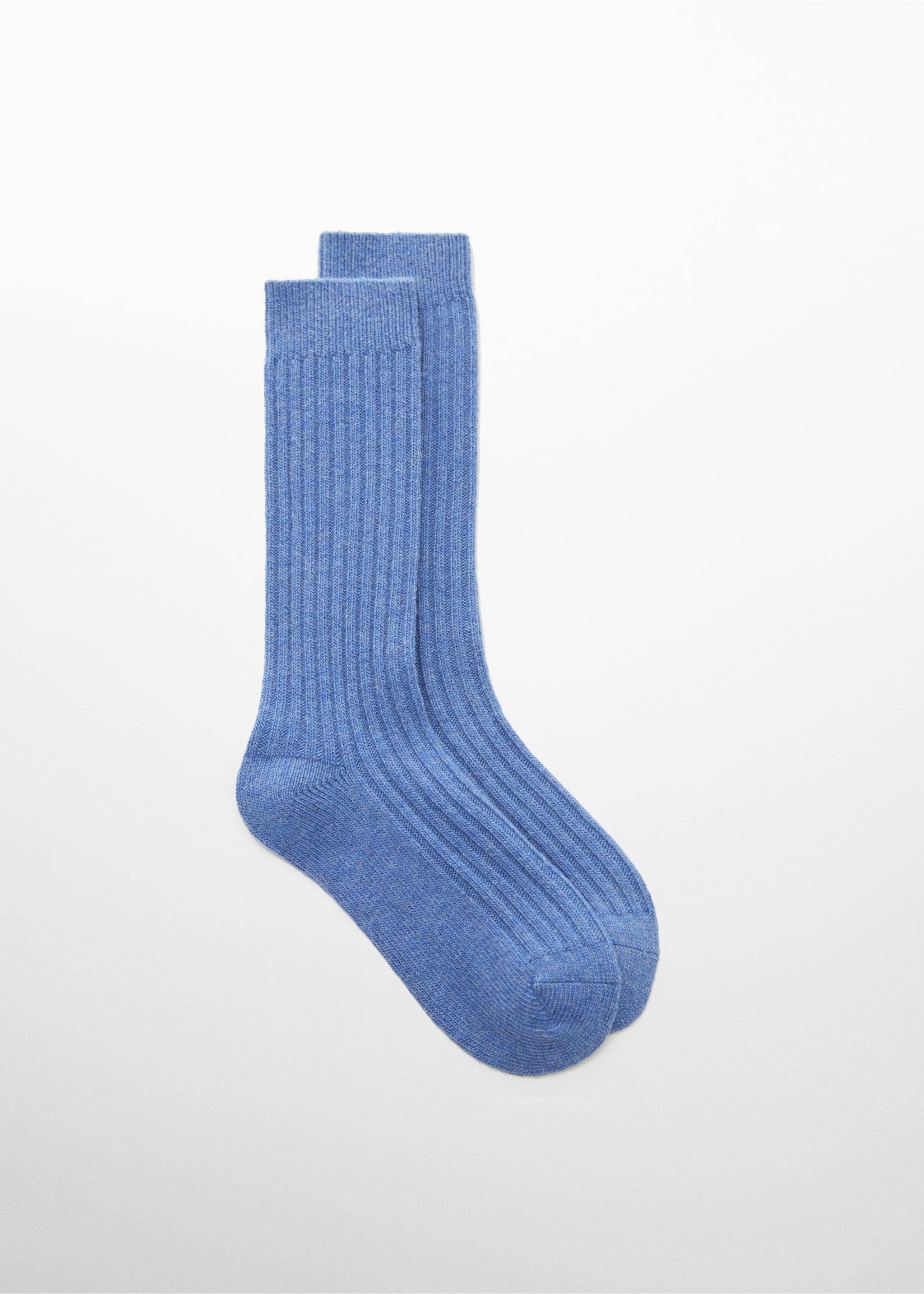 Chaussettes en maille côtelée de laine - Article sans modèle, Bleu. Ref: 67030350-00.