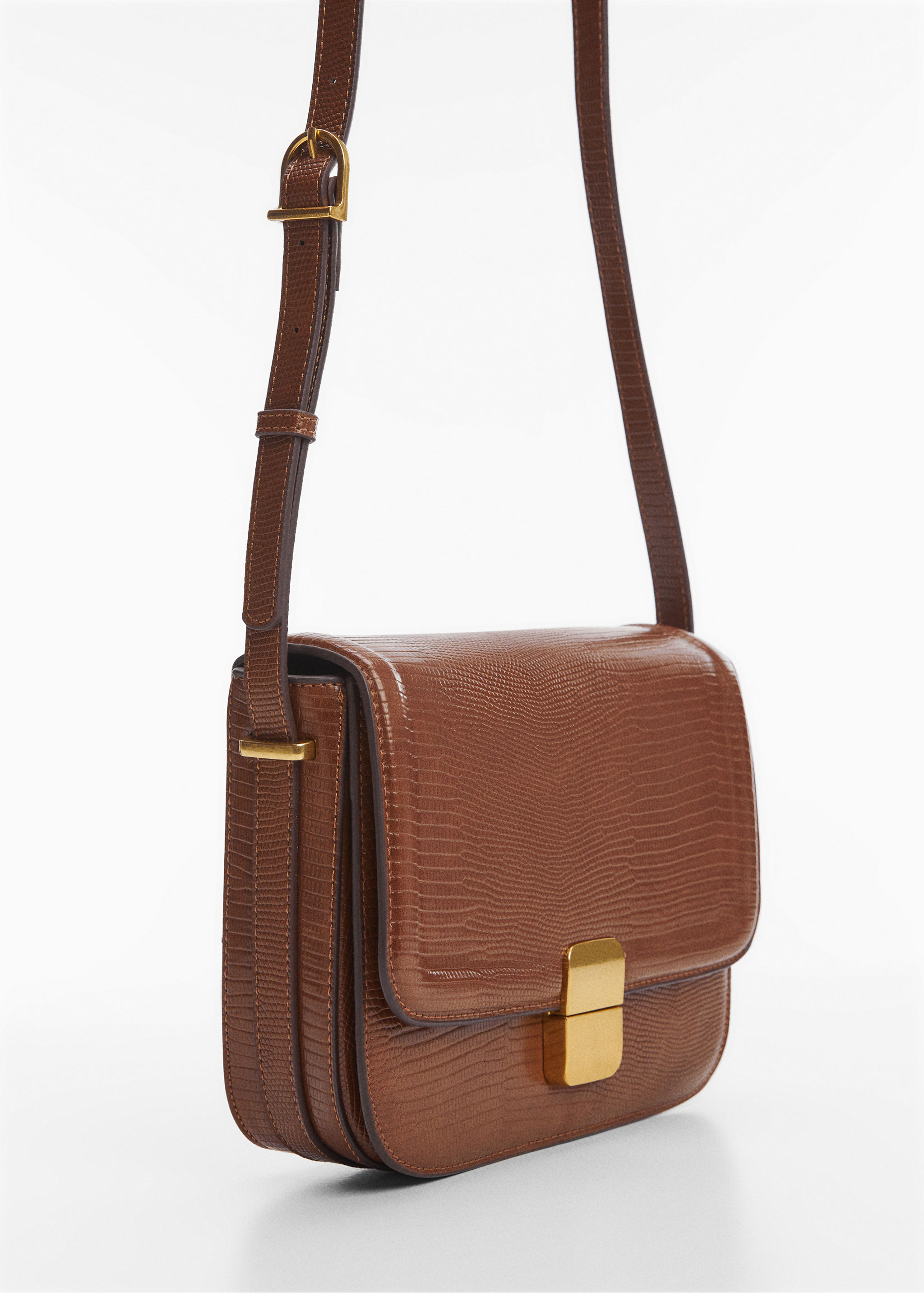 Animal print effect flap bag - Medium plane