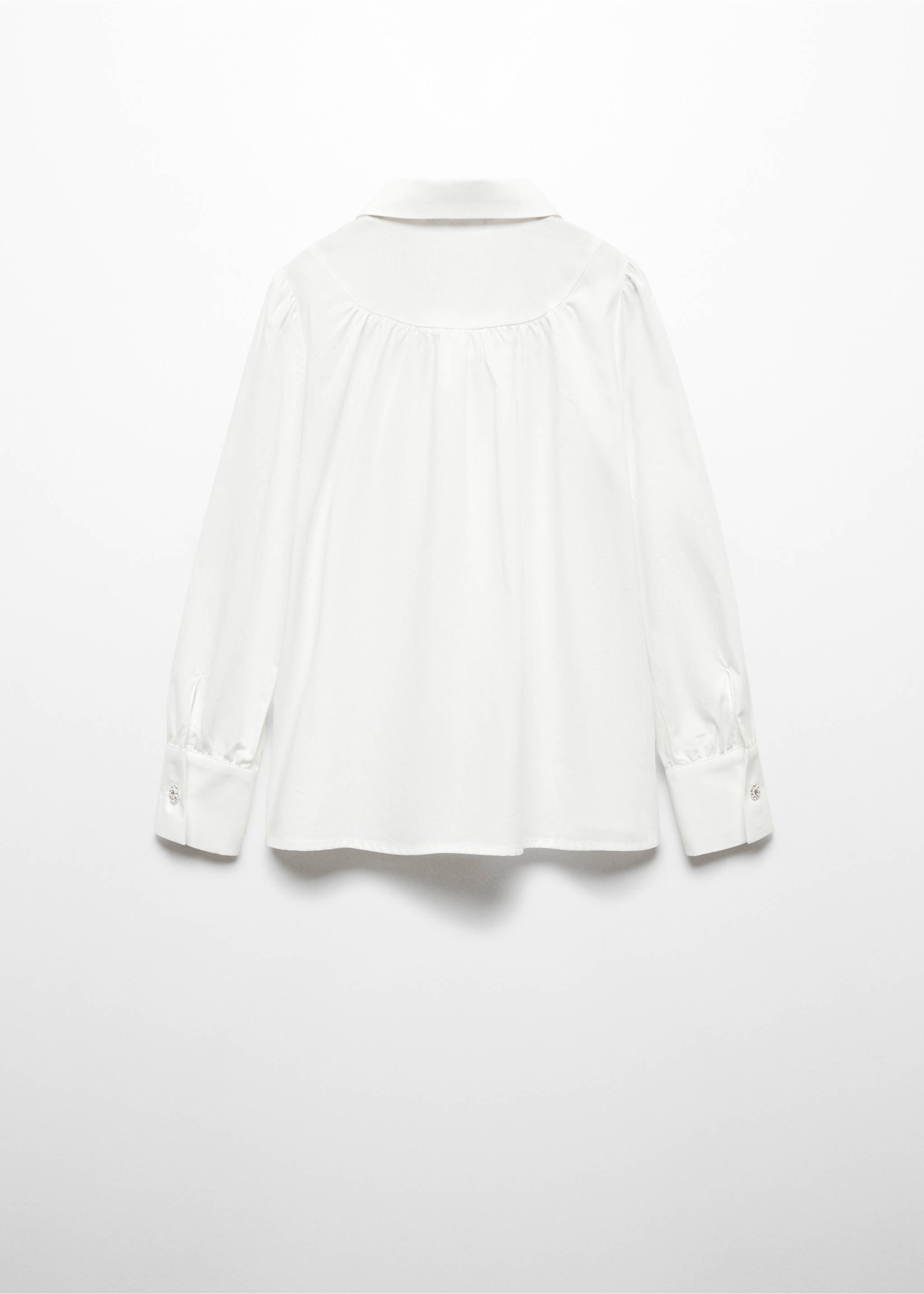 Košile s knoflíkem u krku - Zadní strana zboží, Šedobílá. Ref: 67030434-00.