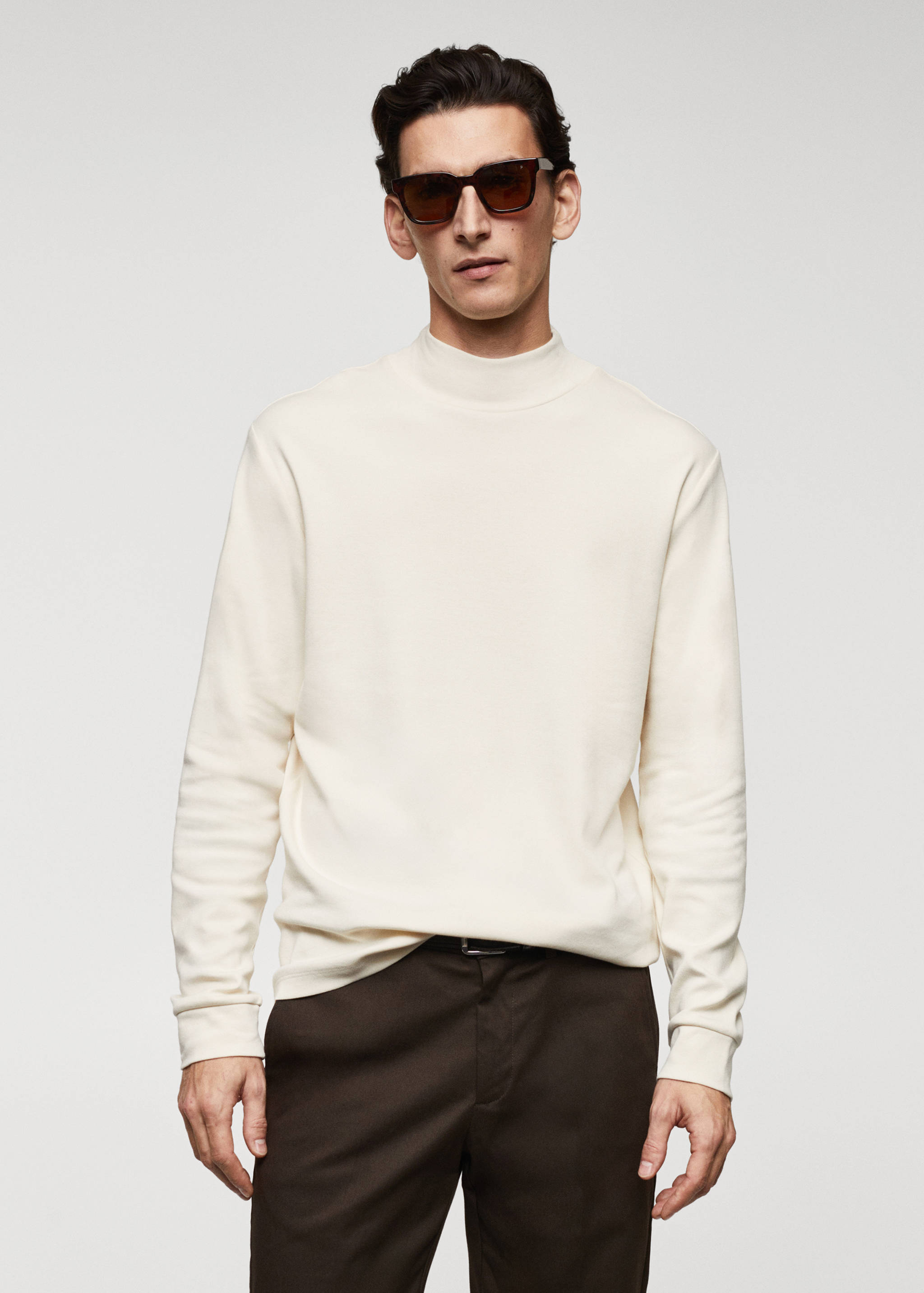 Perkins-neck long-sleeved t-shirt - Medium plane