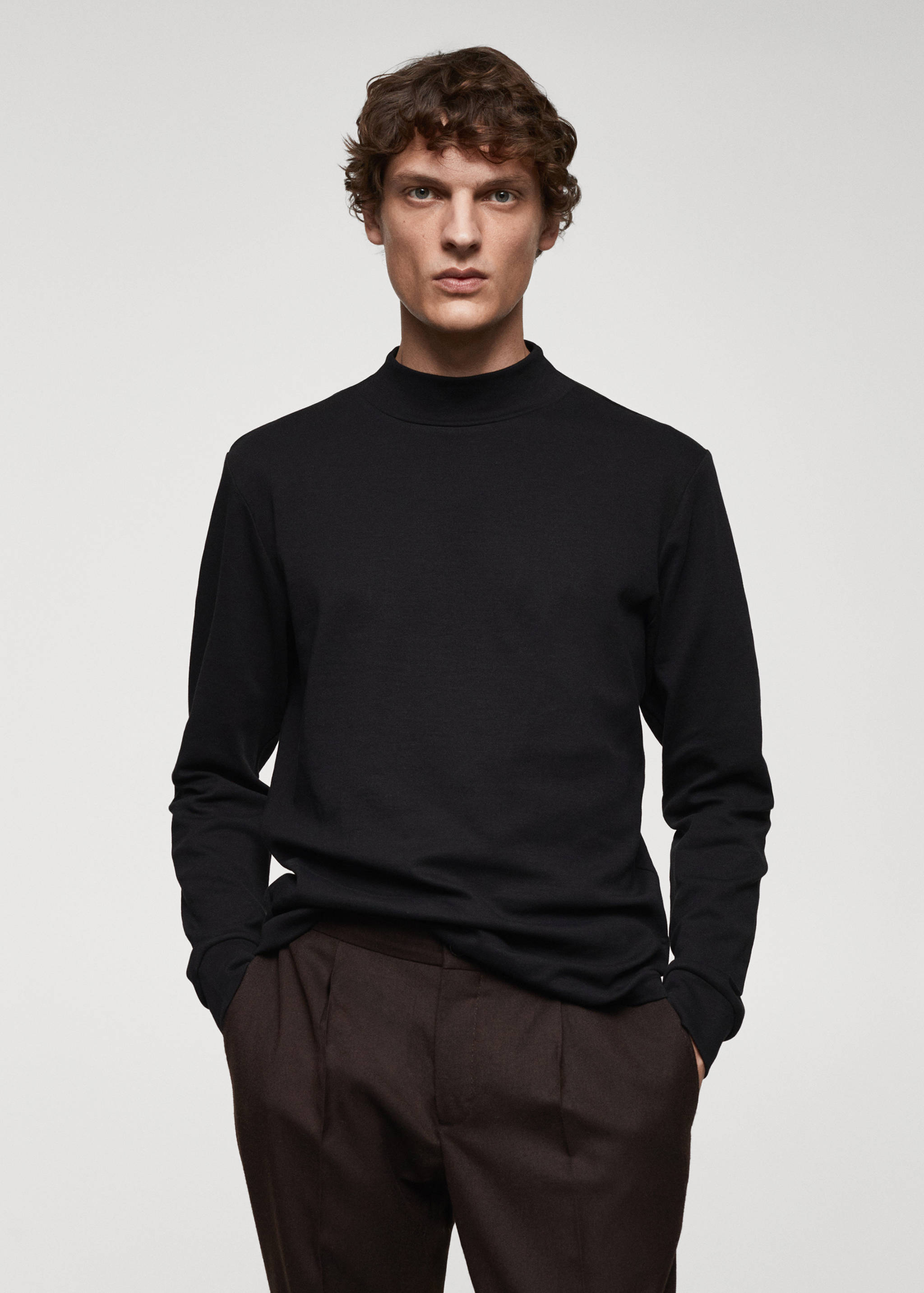 Perkins-neck long-sleeved t-shirt - Medium plane