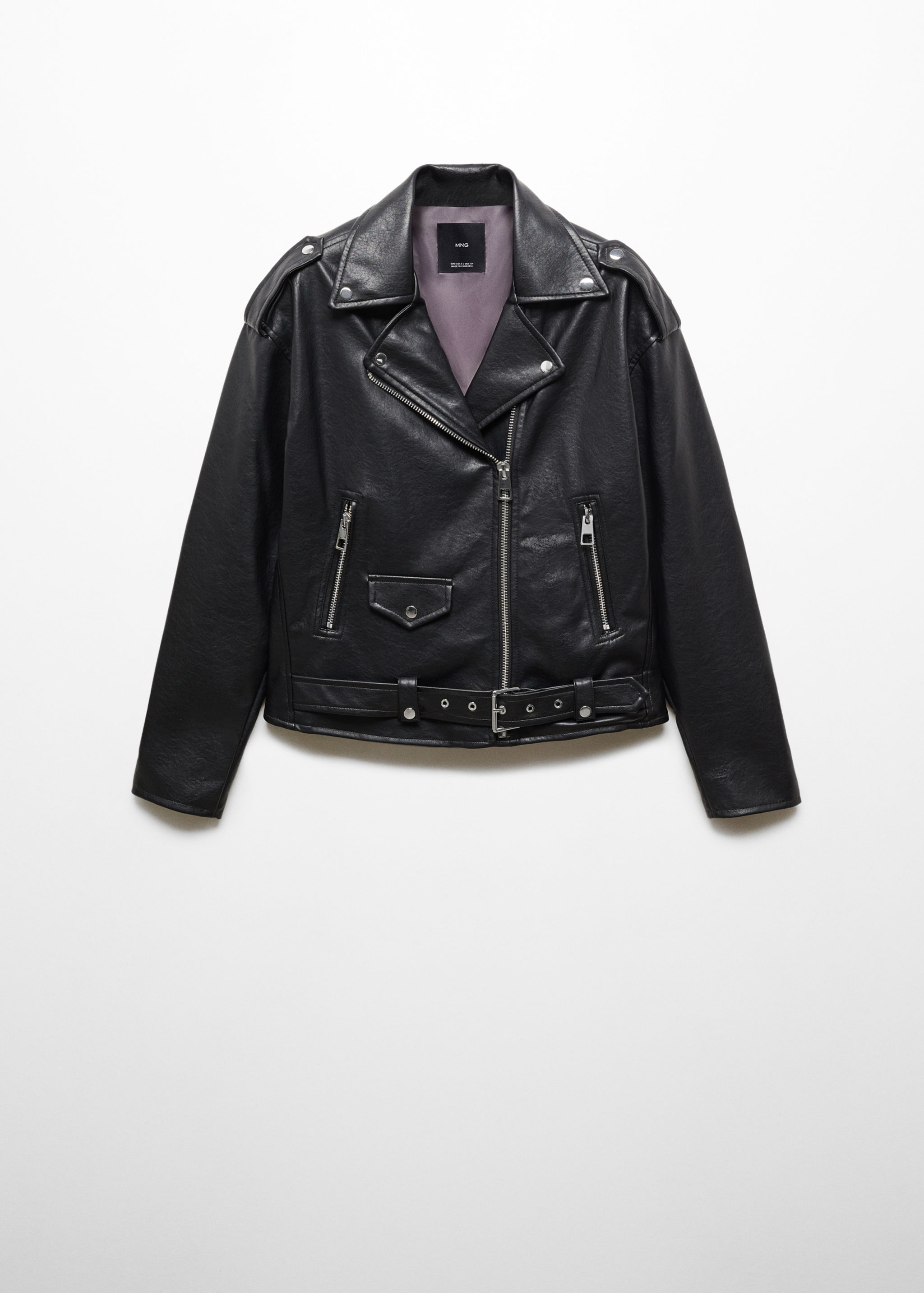 Leather-effect biker jacket - Article without model