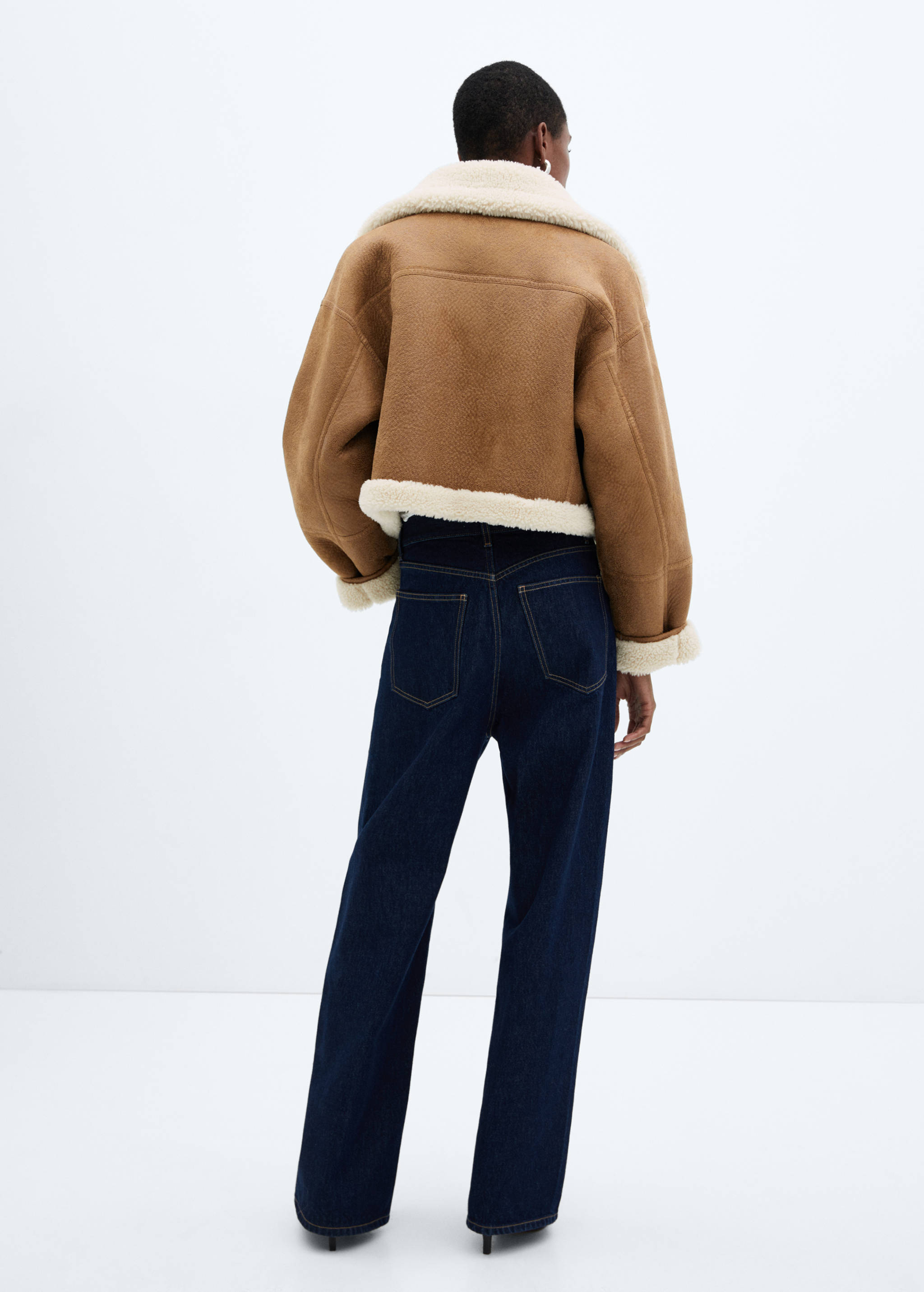Shearling-lined faux-leather jacket - Reverse of the article