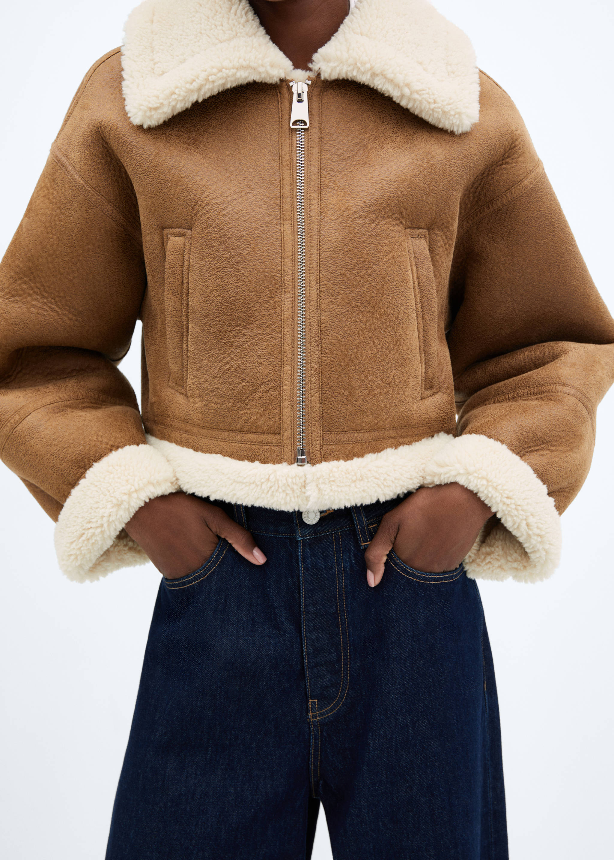 Shearling-lined faux-leather jacket - Details of the article 6