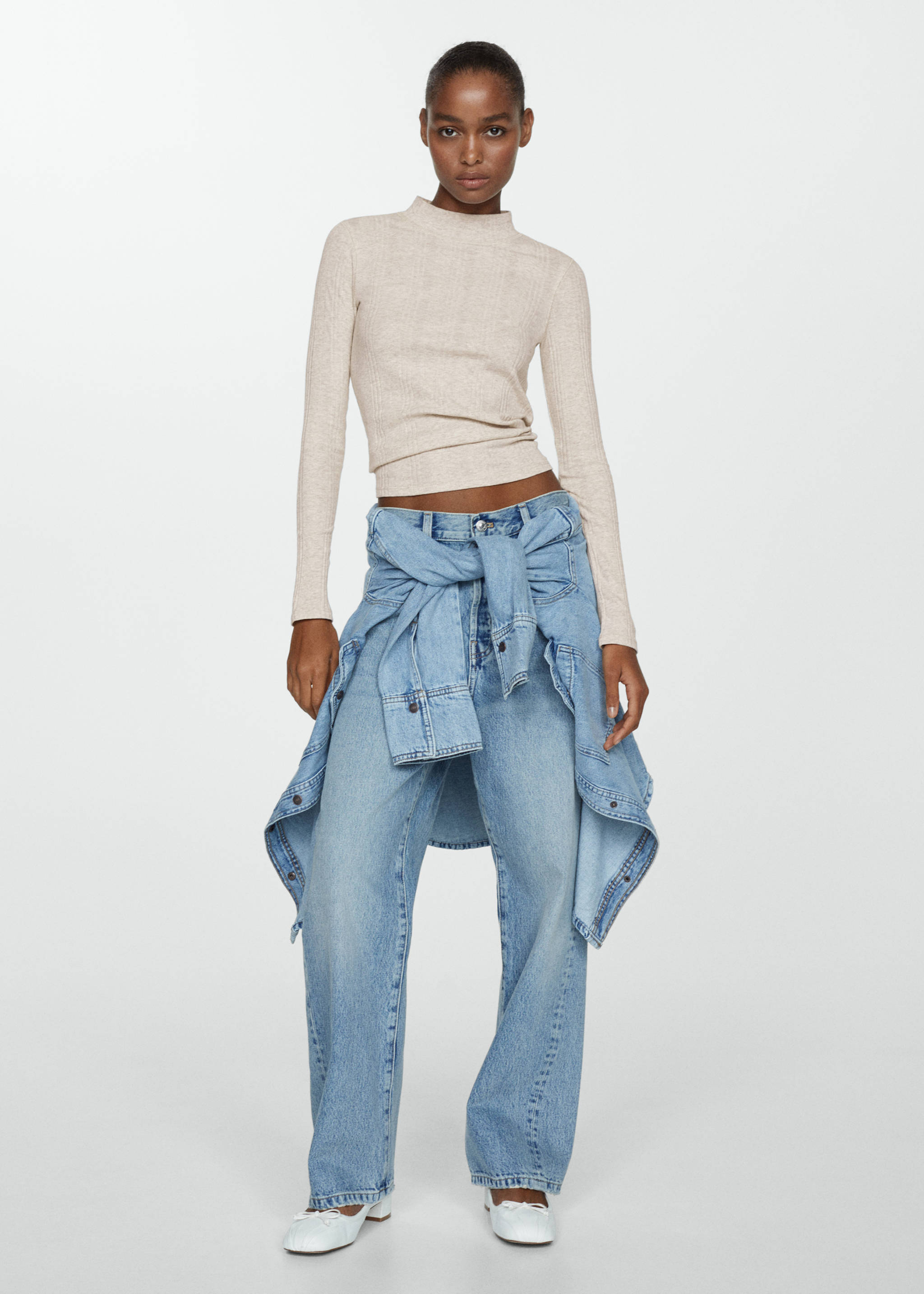 Camiseta canalé cuello perkins - Plano general