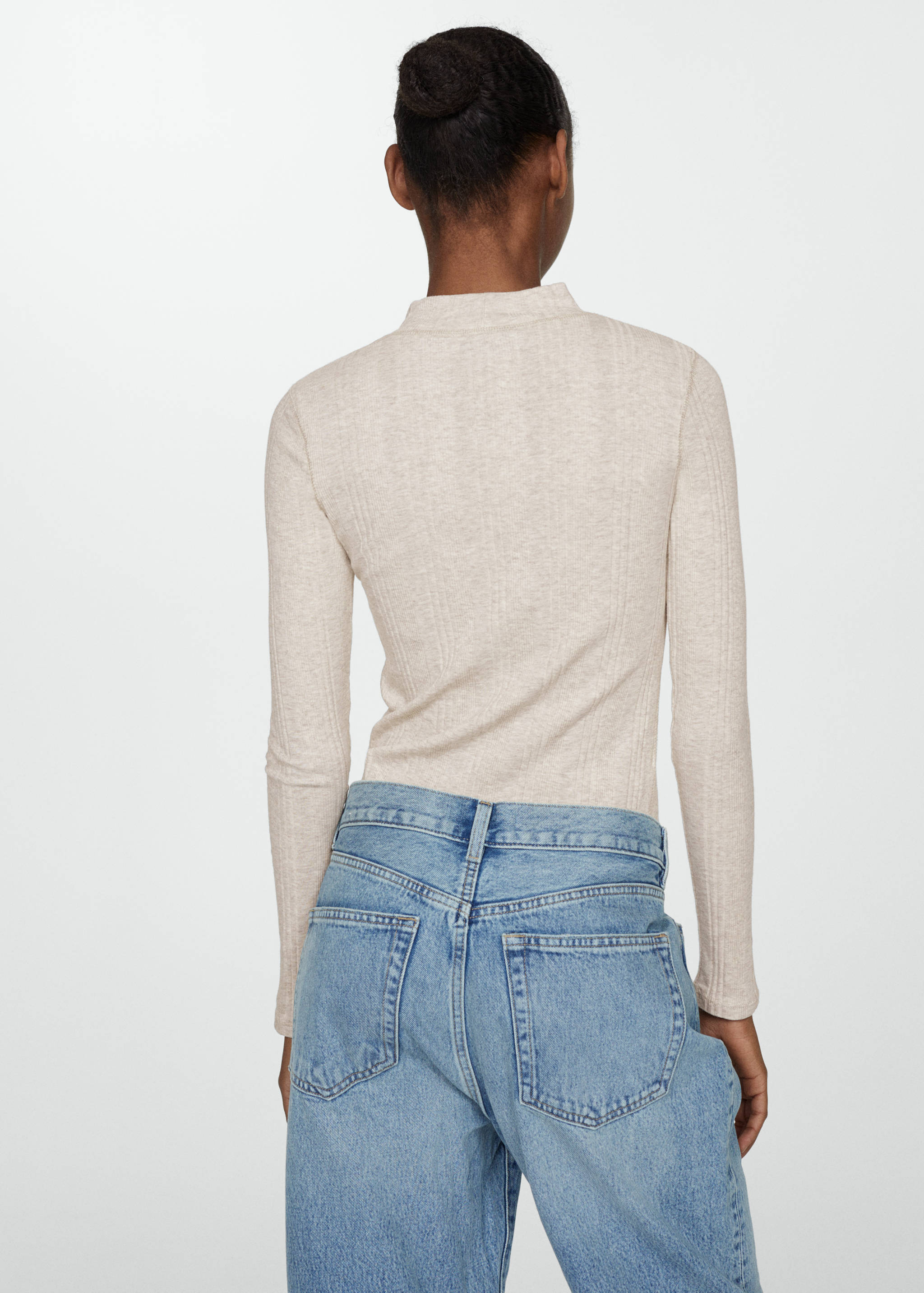 Camiseta canalé cuello perkins - Reverso del artículo