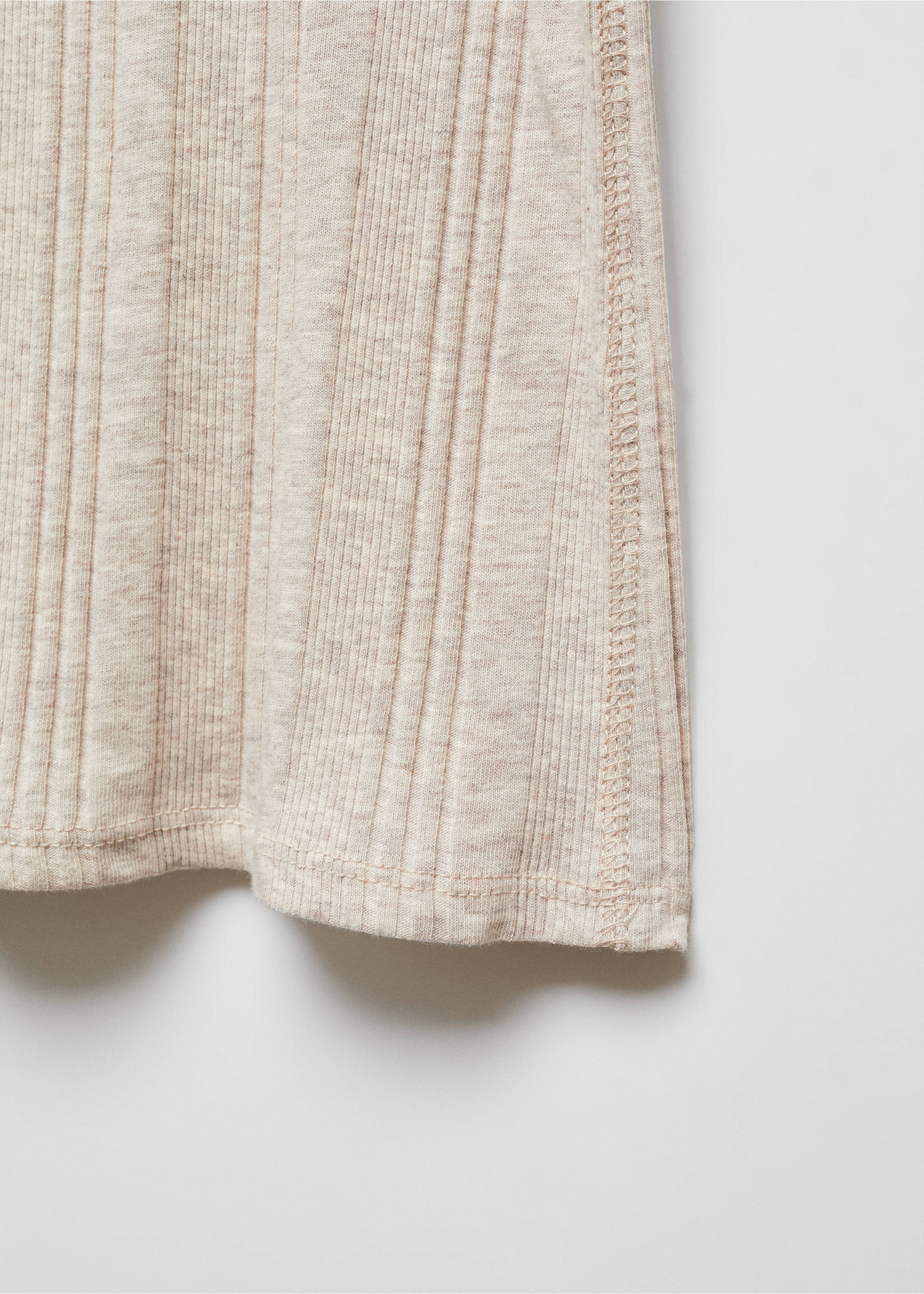 Ribbed t-shirt with perkins neck - Details of the article 8, Sand. Ref: 67030460-00.