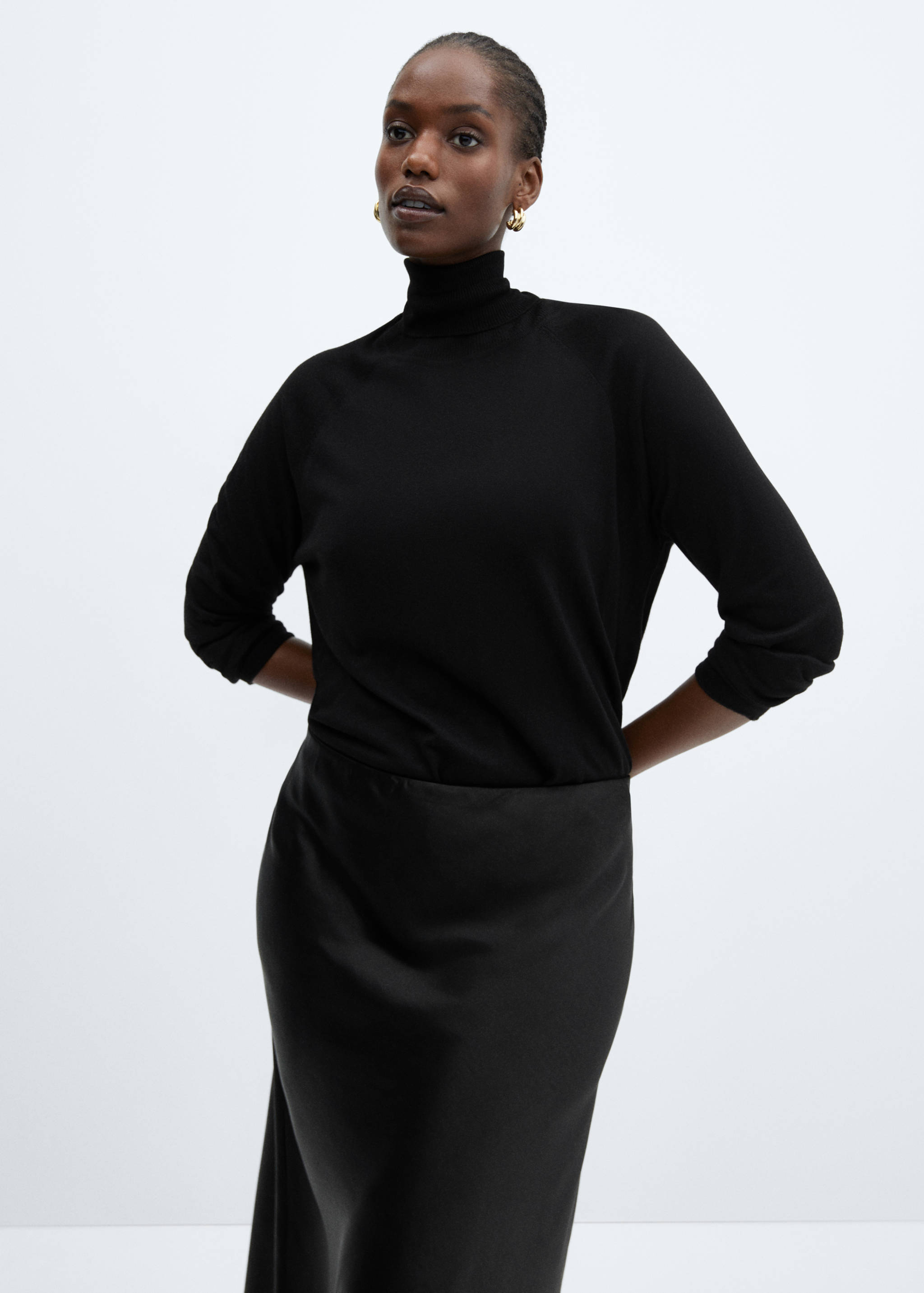 Midi satin skirt - Details of the article 5