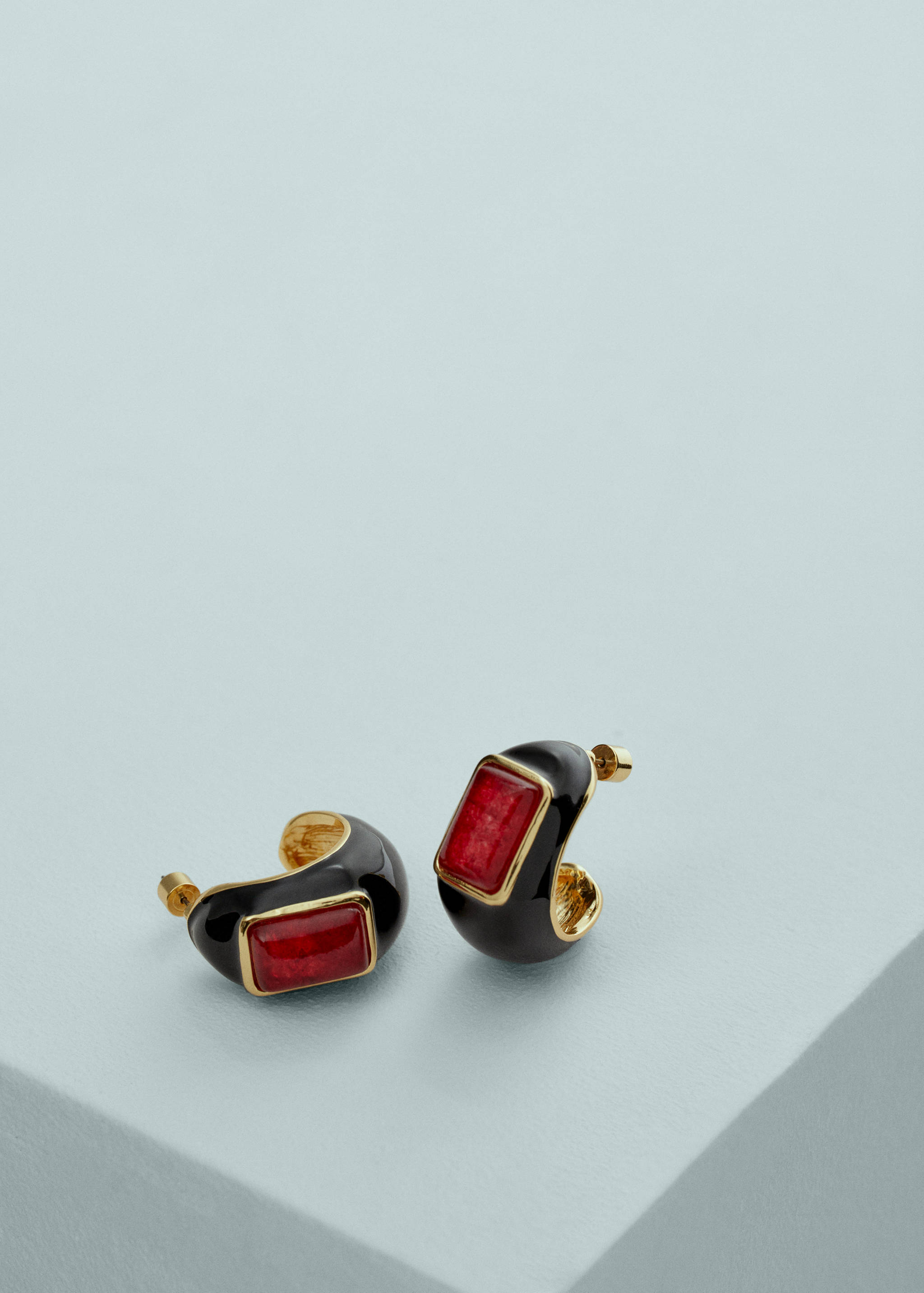 Semi-hoop earrings quartz detail - Details of the article 1