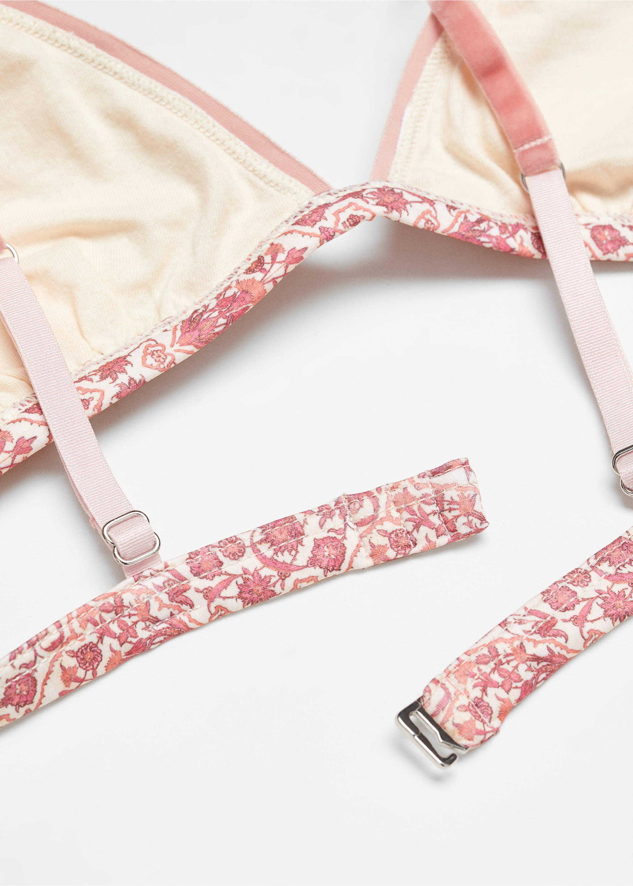 Printed triangle bra - Details of the article 3, Pink. Ref: 67030483-00.
