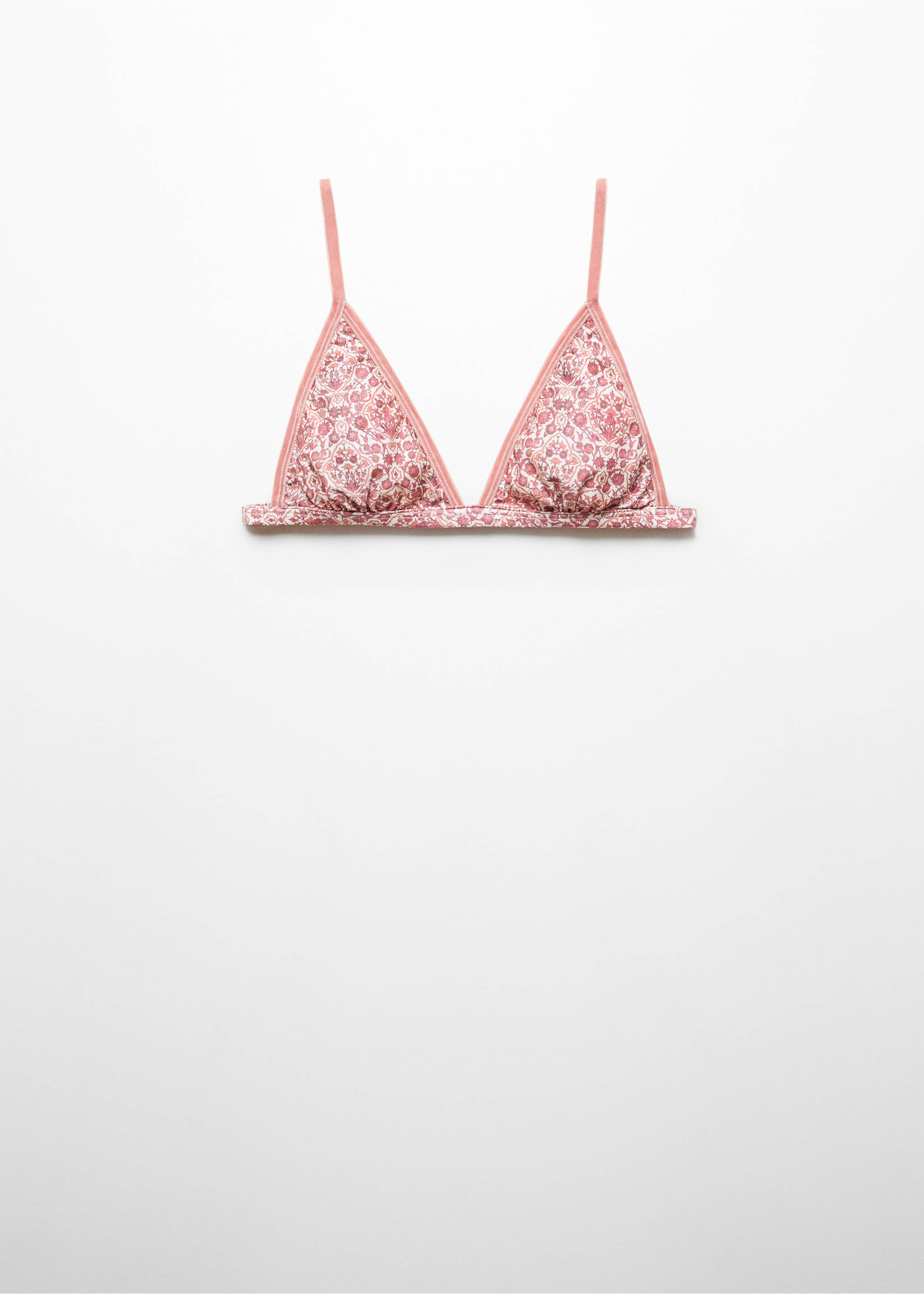 Printed triangle bra - Article without model, Pink. Ref: 67030483-00.