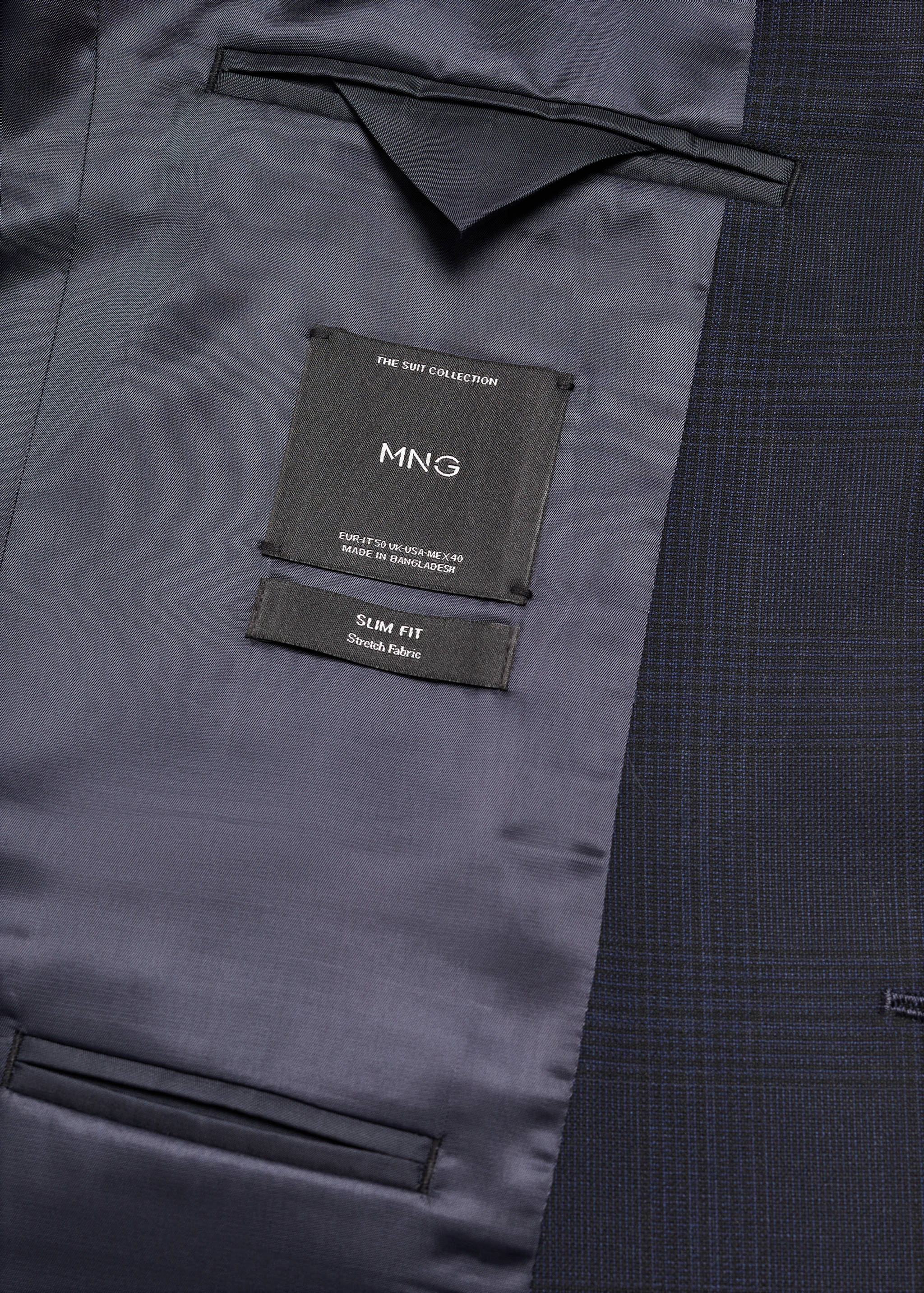 Σακάκι κοστουμιού slim fit ύφασμα comfort stretch - Λεπτομέρεια του προϊόντος 0