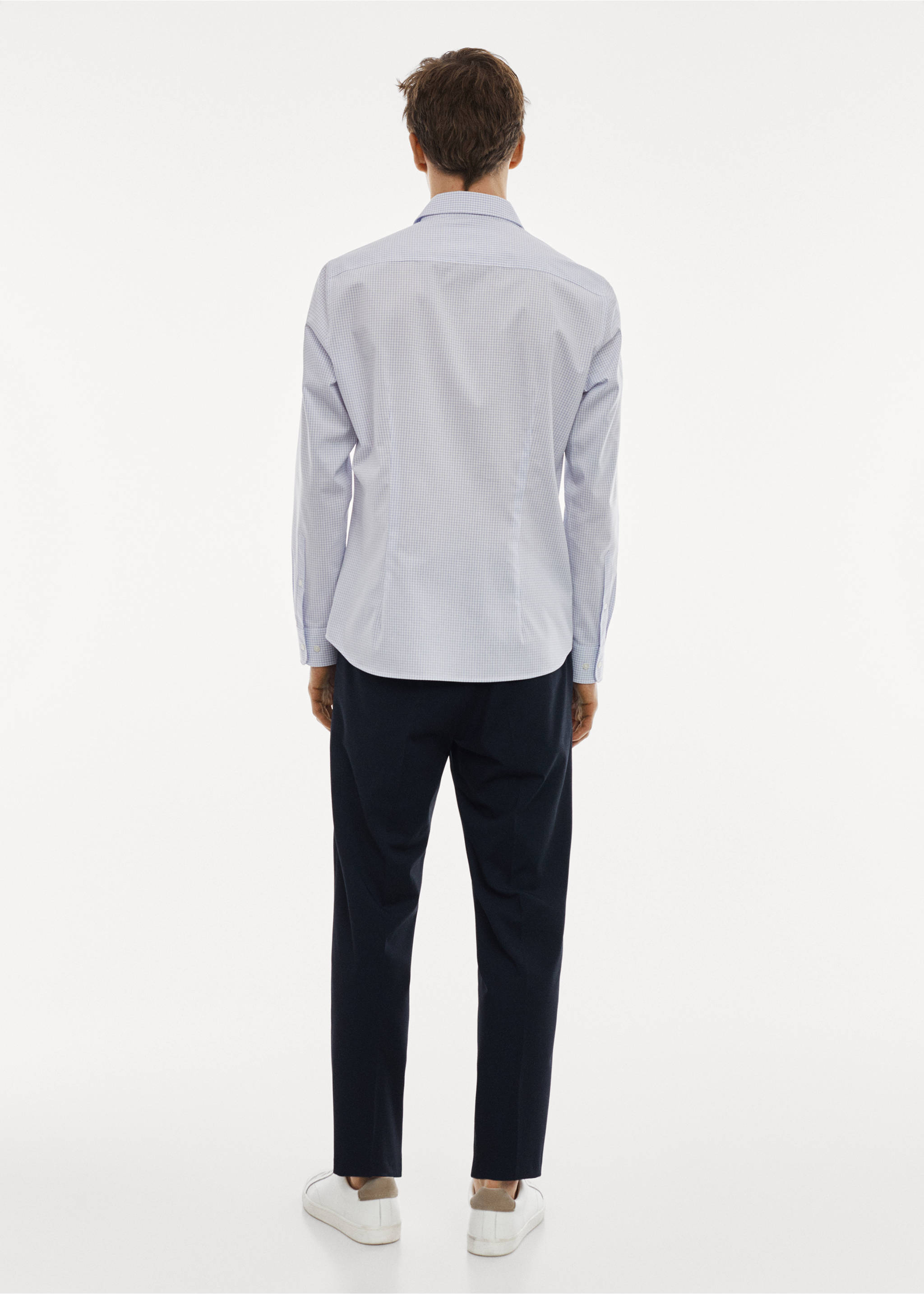 Micro-stretch fabric shirt - Reverse of the article, Sky Blue. Ref: 67030632-00.