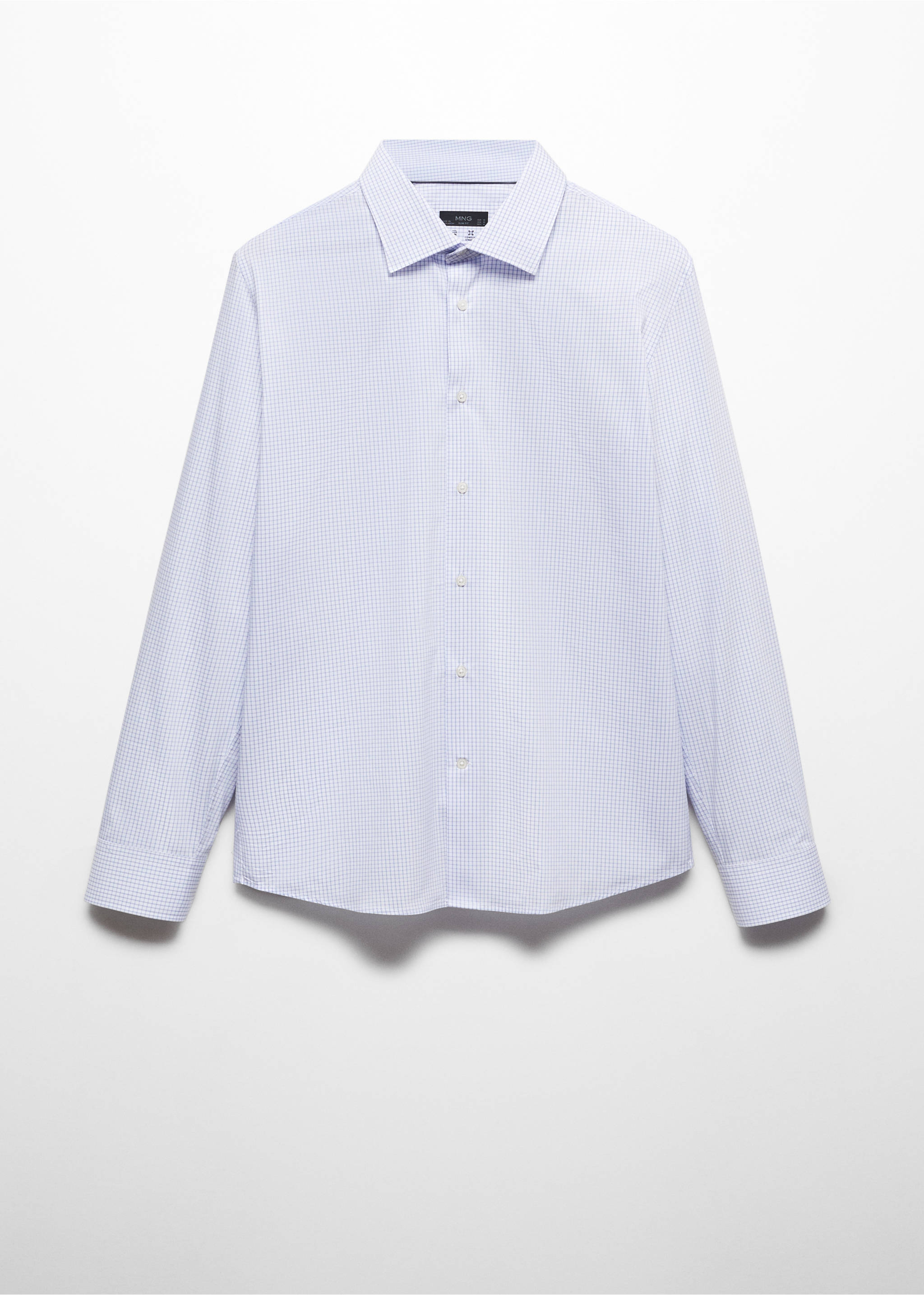 Micro-stretch fabric shirt - Article without model, Sky Blue. Ref: 67030632-00.