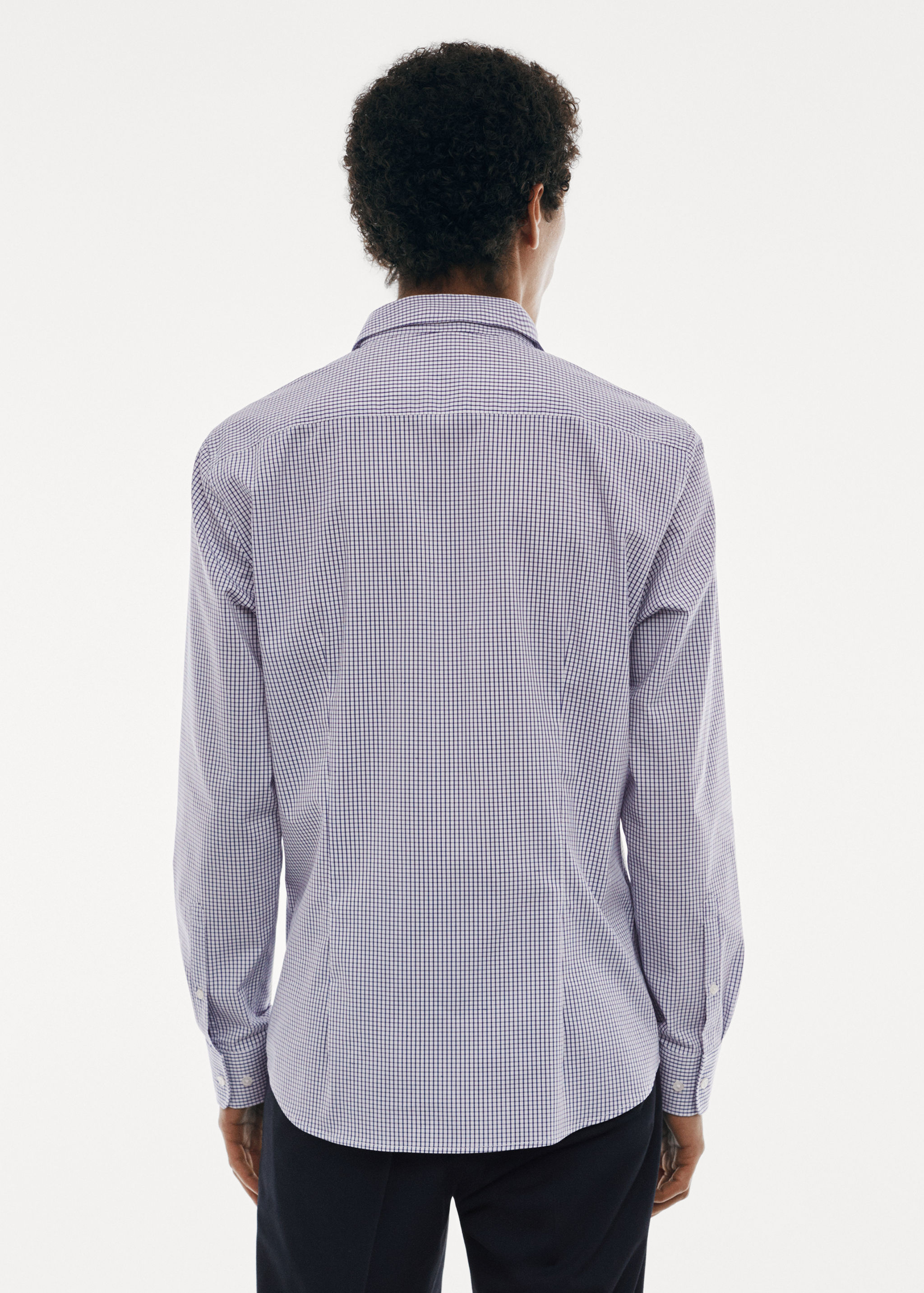 Chemise micro carreaux tissu stretch - Verso de l’article