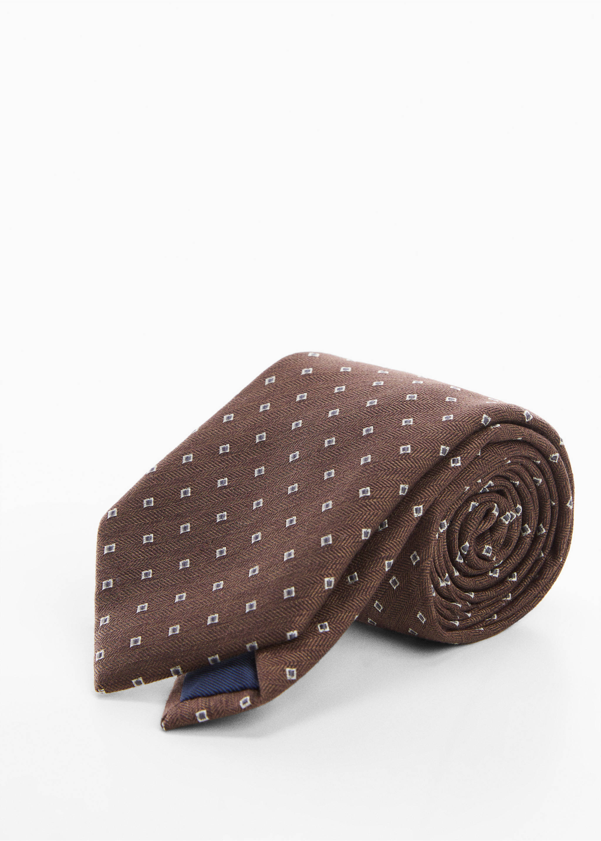 Geometric print tie - Medium plane, Brown. Ref: 67030636-00.