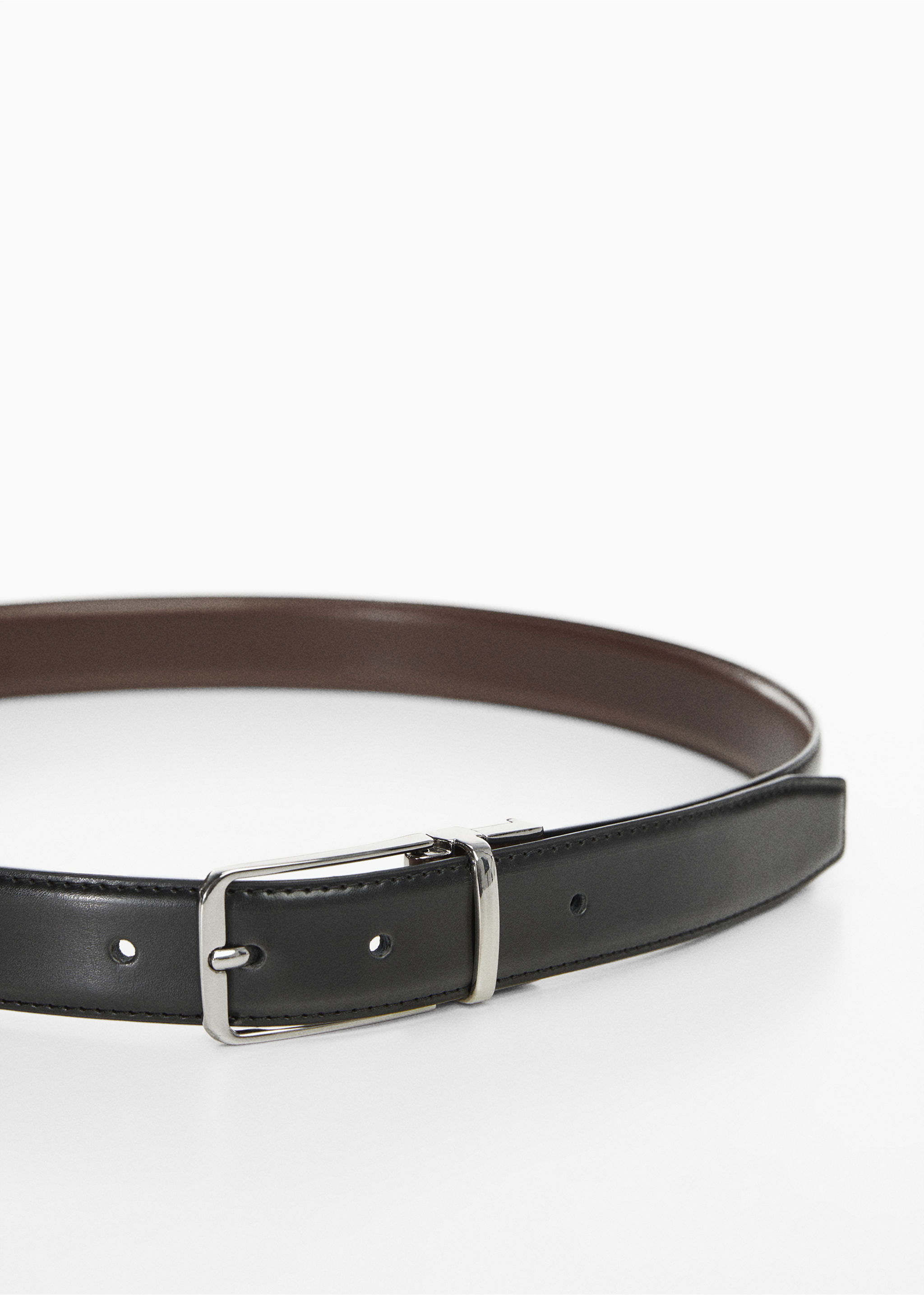 Leather reversible belt - Medium plane